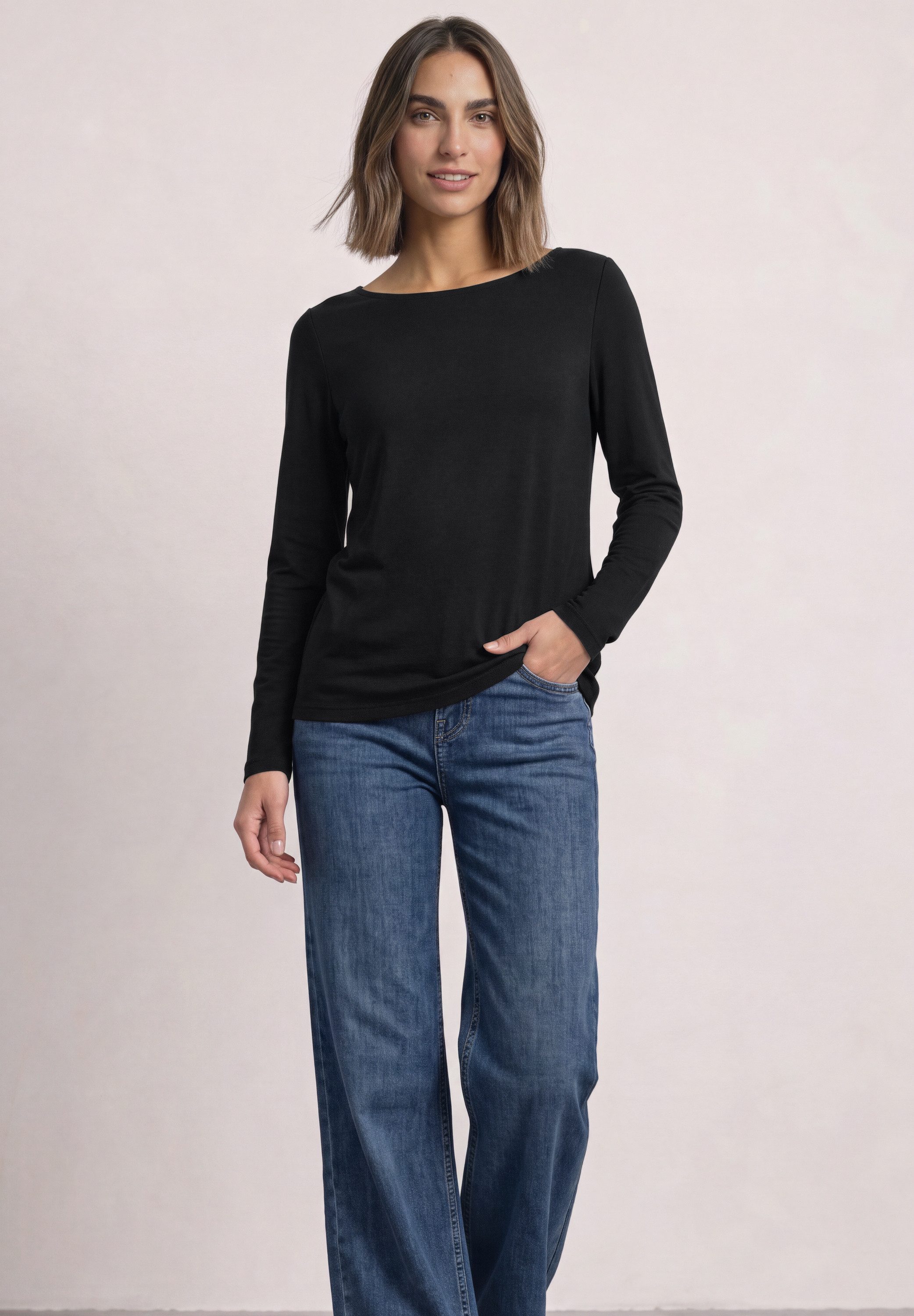 STREET ONE Langarmshirt im soften Baumwoll-Mix