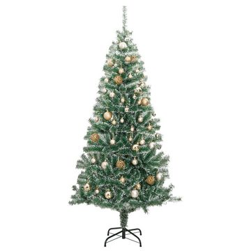 vidaXL Künstlicher Weihnachtsbaum Künstlicher Weihnachtsbaum 300 LEDs Kugeln Beschneit 180 cm