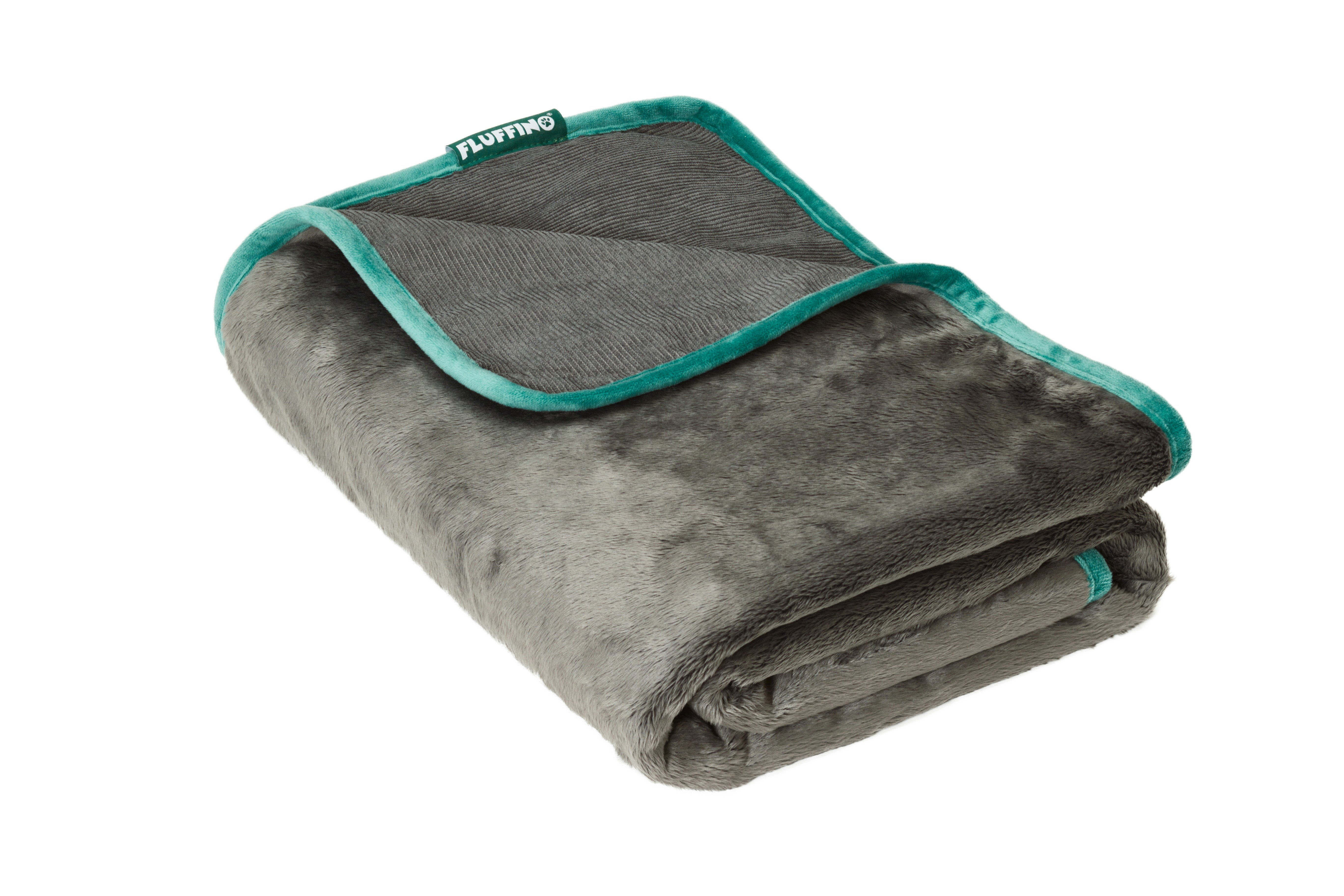 FLUFFINO® Tierdecke Hundedecke/ Wendedecke / Kuscheldecke - 150x100 cm - Grau