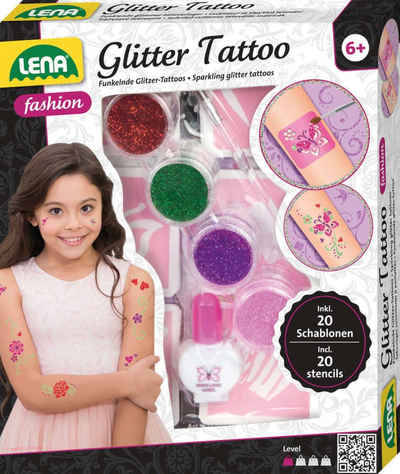 Lena® Kindertattoo Glitter Kinder Tattoo 20 Vorlagen in 4 coolen Farben