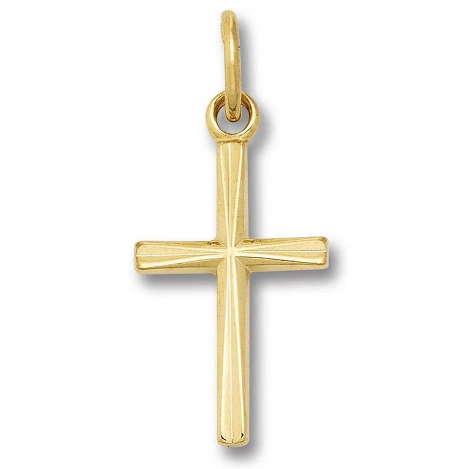 ONE ELEMENT Kettenanhänger Kreuz Anhänger aus 333 Gelbgold, Damen Gold  Schmuck, Schmuck vom Hersteller mit 70 jähriger Tradition