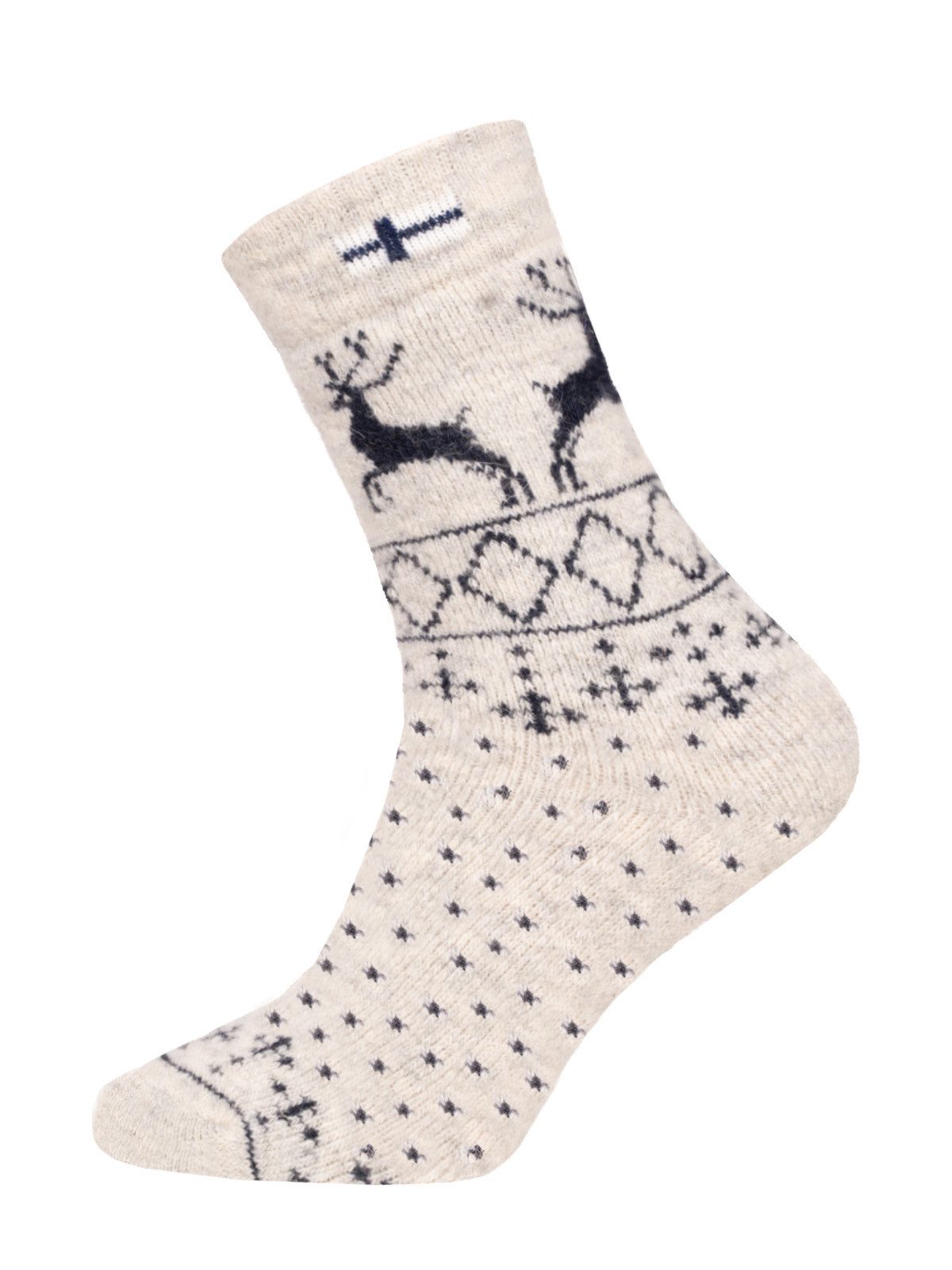 HomeOfSocks Norwegersocken 80% Wollsocken Norwegen Flagge & Norweger Design Dicke Socken Hyggelig Warm Hoher 80% Wollanteil Norwegischem Design