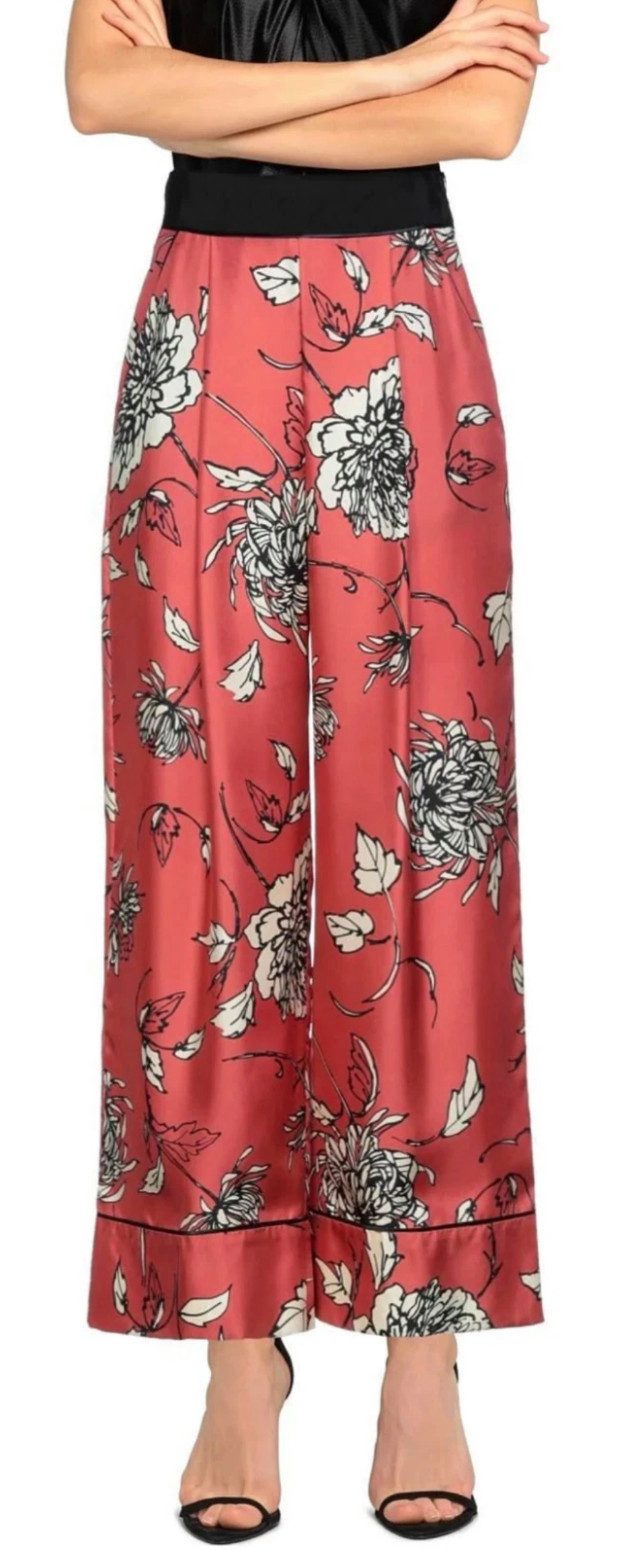MONCLER Loungehose Damen Seidenhose Hose aus reiner Seide mit Blumenprint Gefertigt in Italien aus feinster, fließender Seide