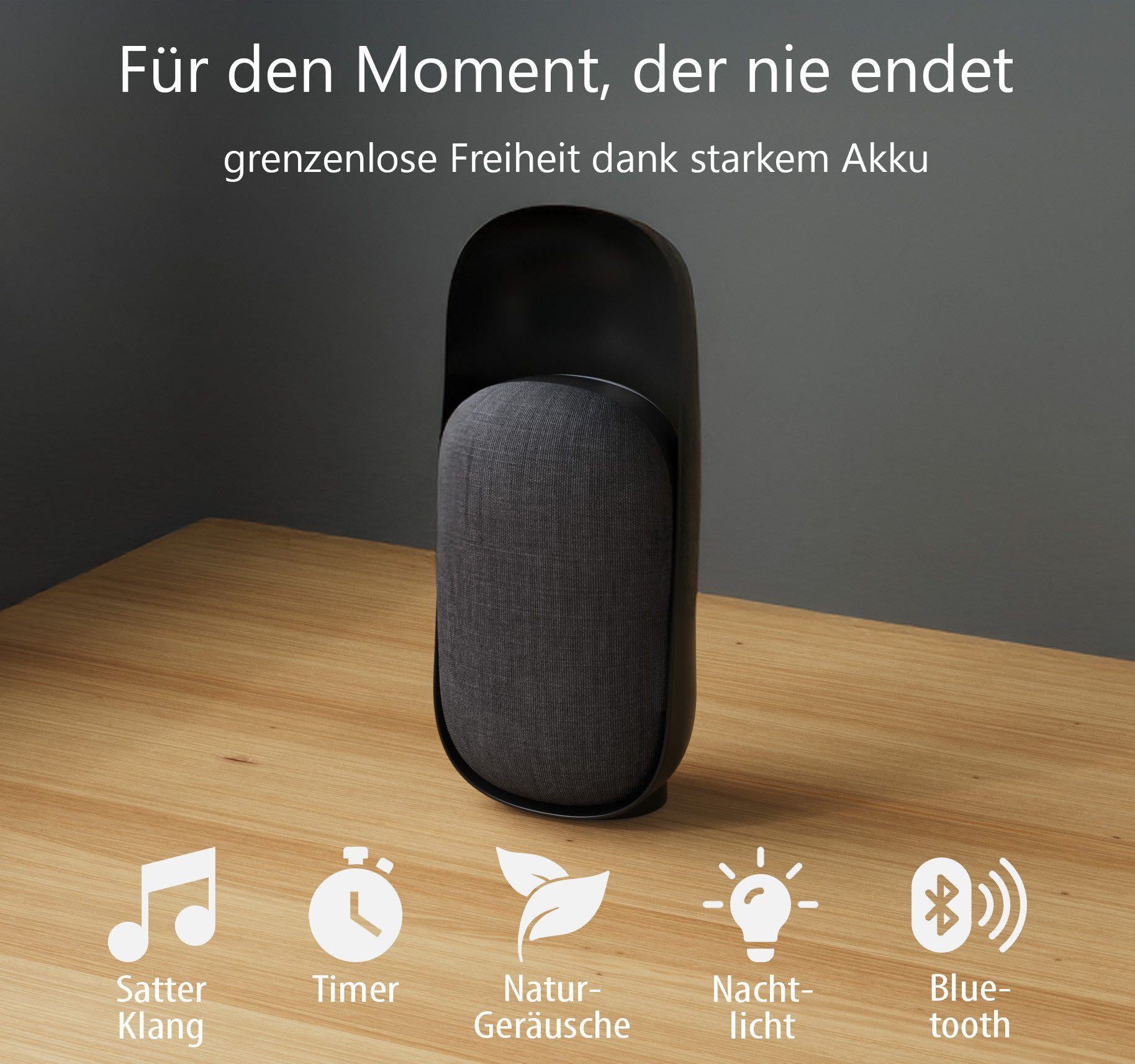 Northpoint LED Nachtlicht smart mit Bluetooth Lautsprecher Naturgeräuschen Timer warmweiß