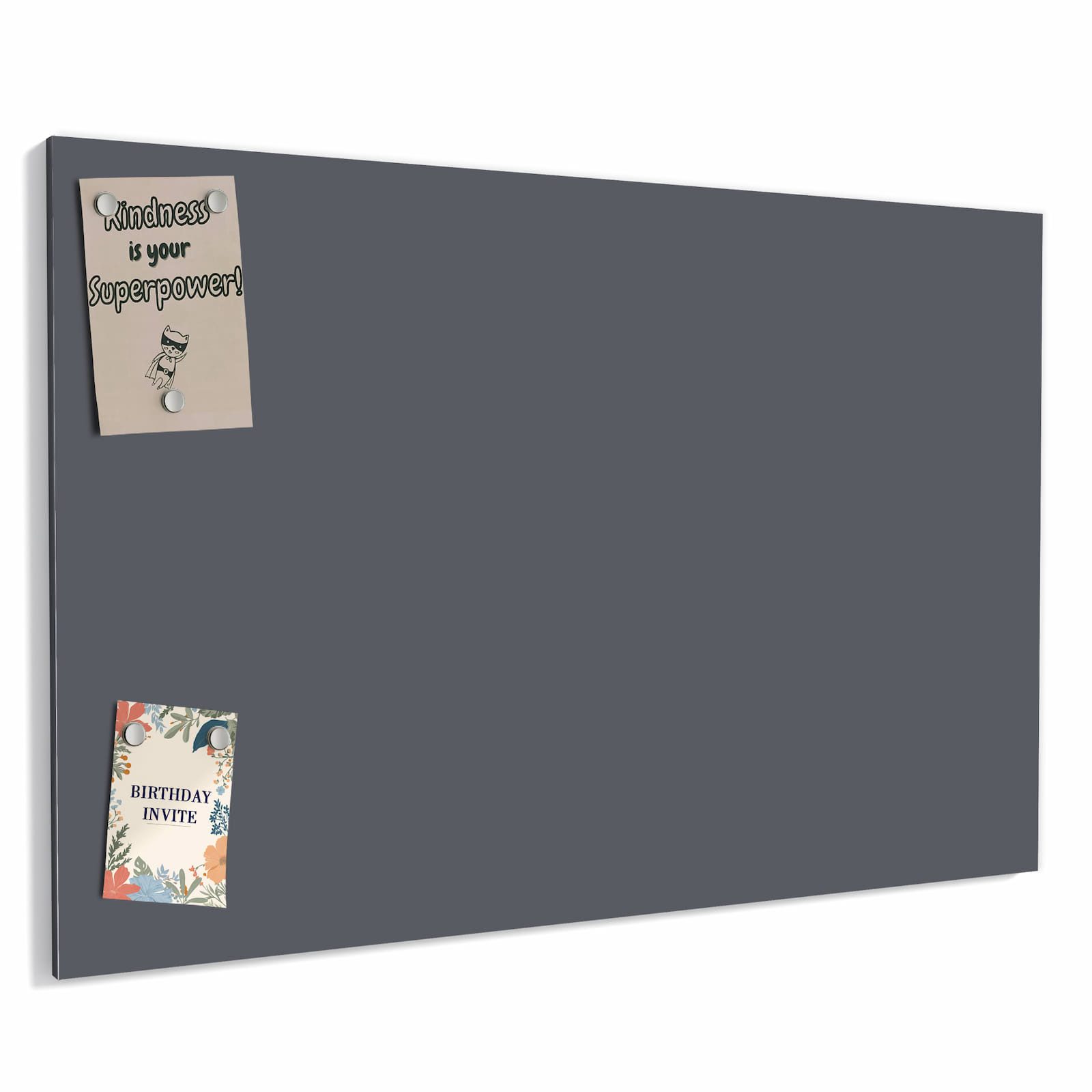 Primedeco Memoboard Metall Dunkelgrauer Hintergrund – beschreibbar & magnetisch, (Inklusive Stift, Magnete und Montagematerial, 1-tlg., 9 verschiedene Größen), Magnetisch und Beschreibbar