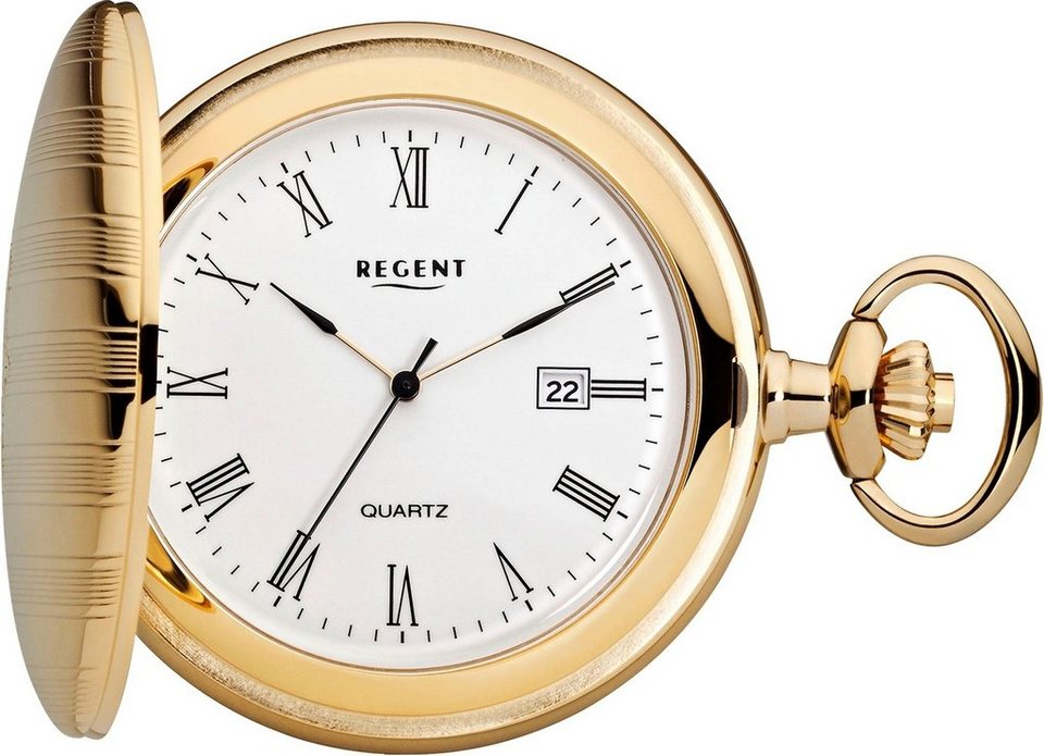 Regent Taschenuhr P738-19523040, (Set, 2-tlg., mit dazu passender Kette),  Uhrzeit