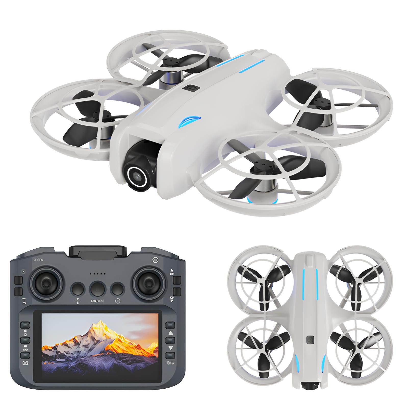 Goldstern-Tech RC-Quadrocopter (Mini Drohne mit Kamera 1080p Full HD, WiFi FPV, 5,6 Zoll Display Fernsteuerung), Optical Flow, Auto Return, 2 Akkus, bis 100 m Reichweite