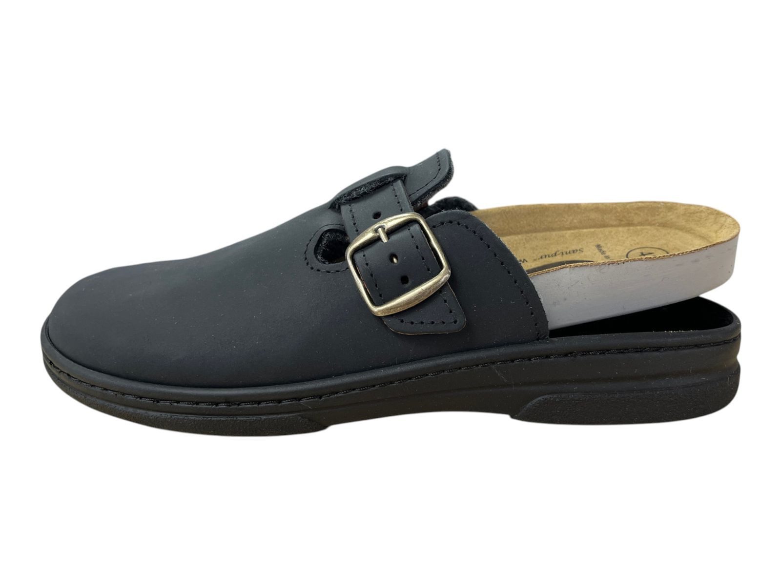 algemare Algemare Herren Clogs 8741-0808 schwarz Anilin / Filz Clog