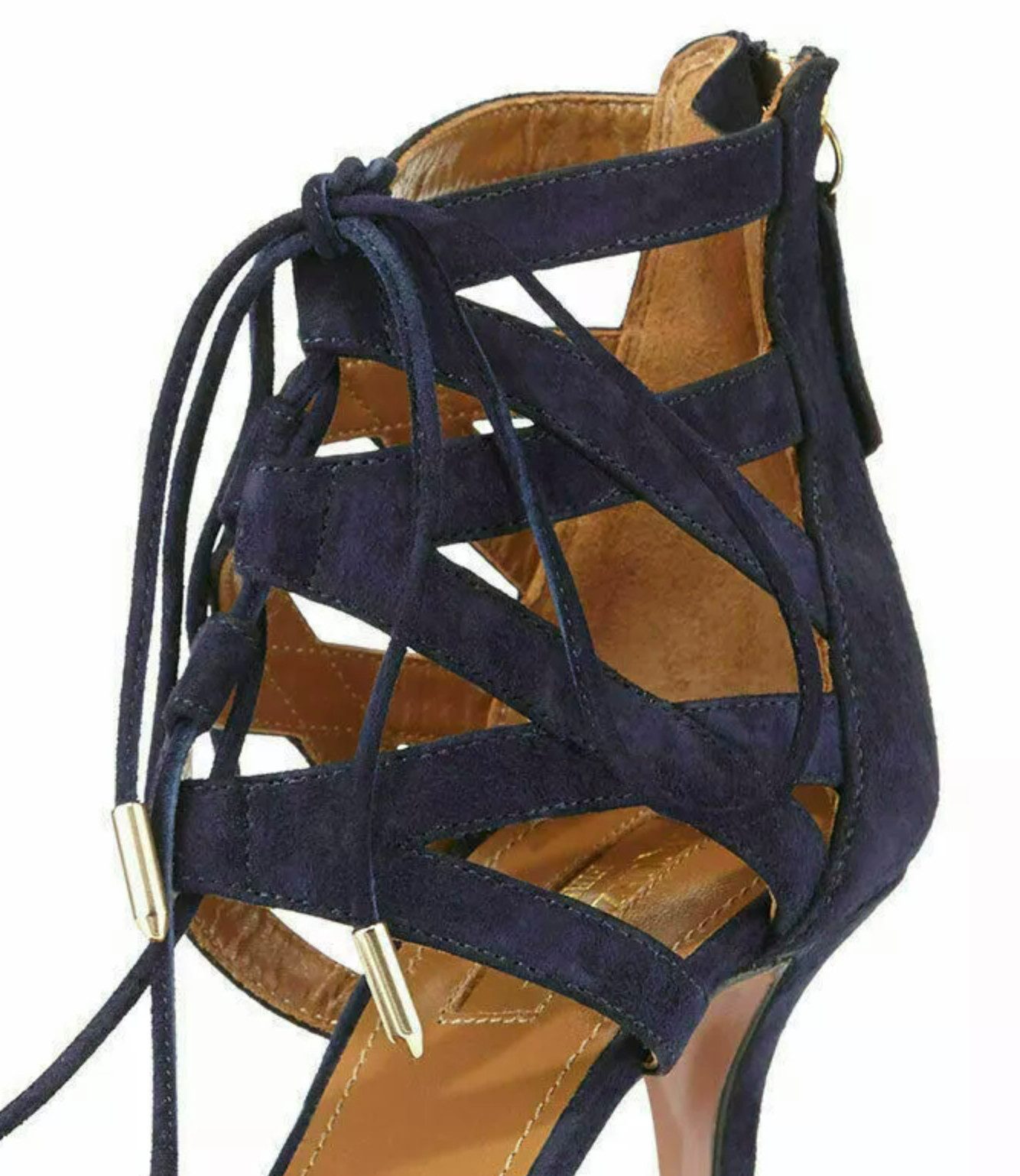 Aquazzura Firenz Belgravia 75 Lace-Up Pumps Veloursleder Schuhe Heels High-Heel-Pumps In Italien gefertigt.Premiumqualität & exzellente Verarbeitung