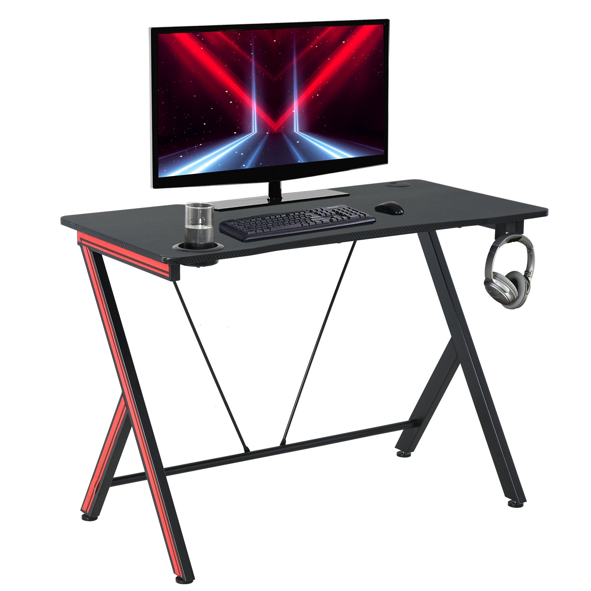 HOMCOM Schreibtisch Gamingtisch mit Headset-Haken und günstig online kaufen