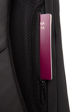 r-bag Schulranzen Rucksack FASTER Schwarz (1 Stück), USB-Port, Reisetasche, Freizeitrucksack