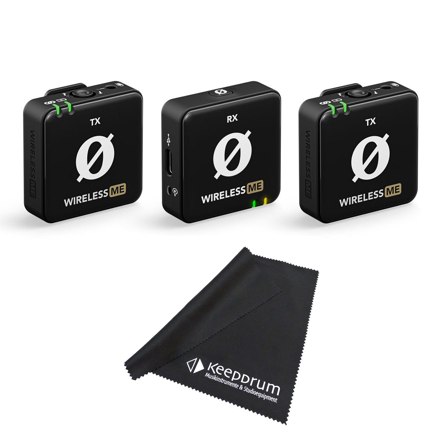 Rode Wireless ME Dual Mikrofon-System mit Tuch Digitales Aufnahmegerät