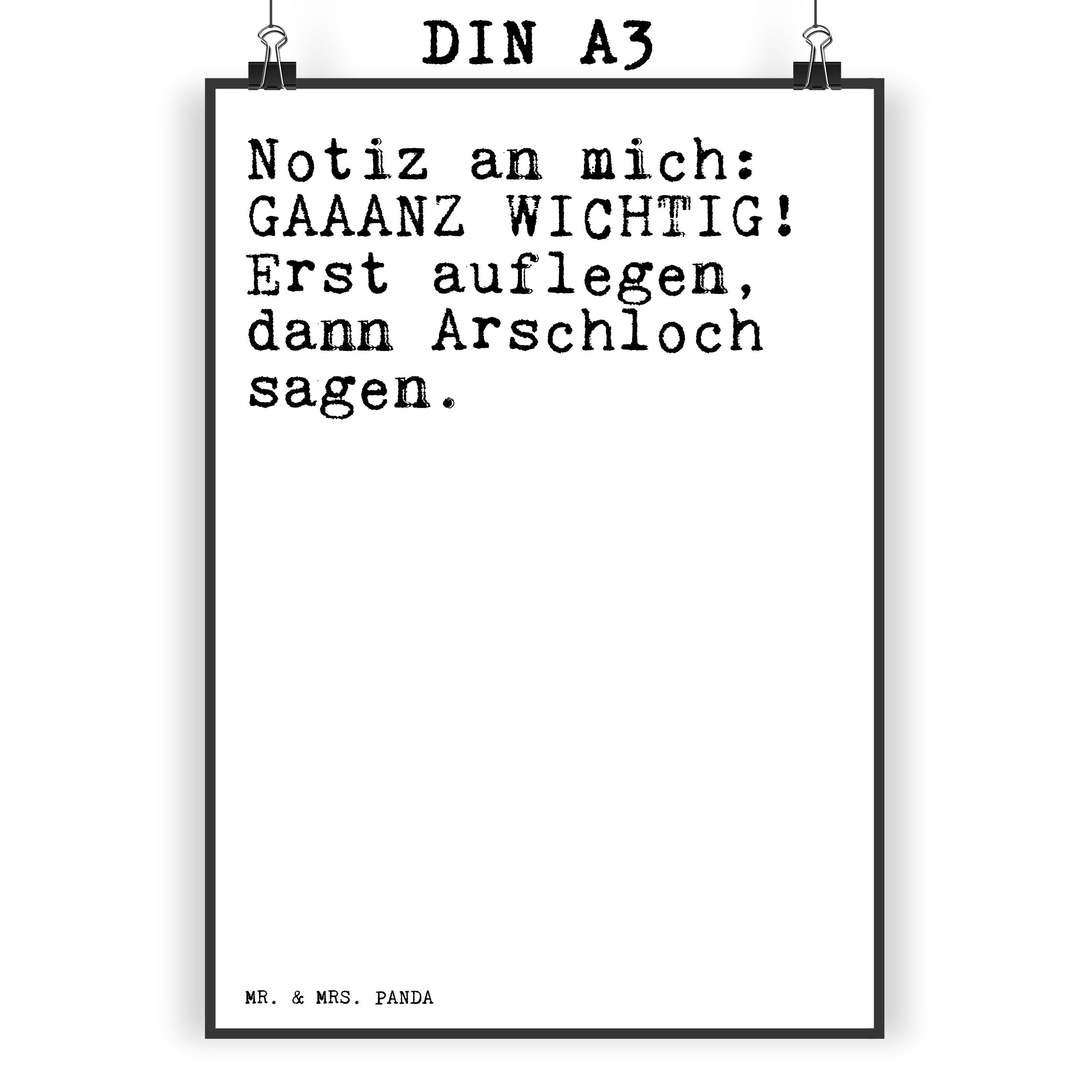 Mr. & Mrs. Panda Poster »Notiz an mich GAAANZ... Weiß Geschenk