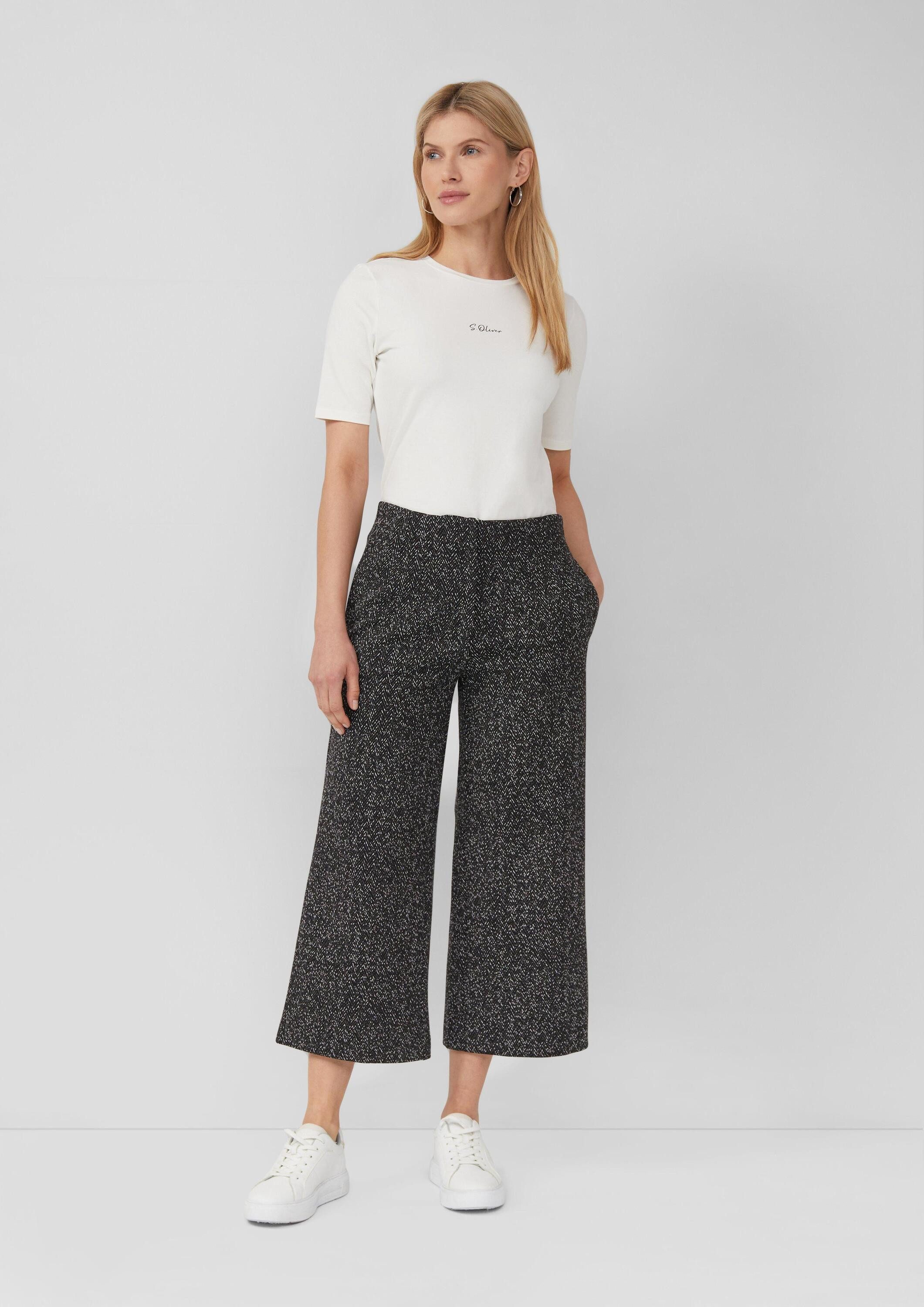 s.Oliver Culotte Hose Culotte aus Jersey mit Fischgratmuster günstig online kaufen