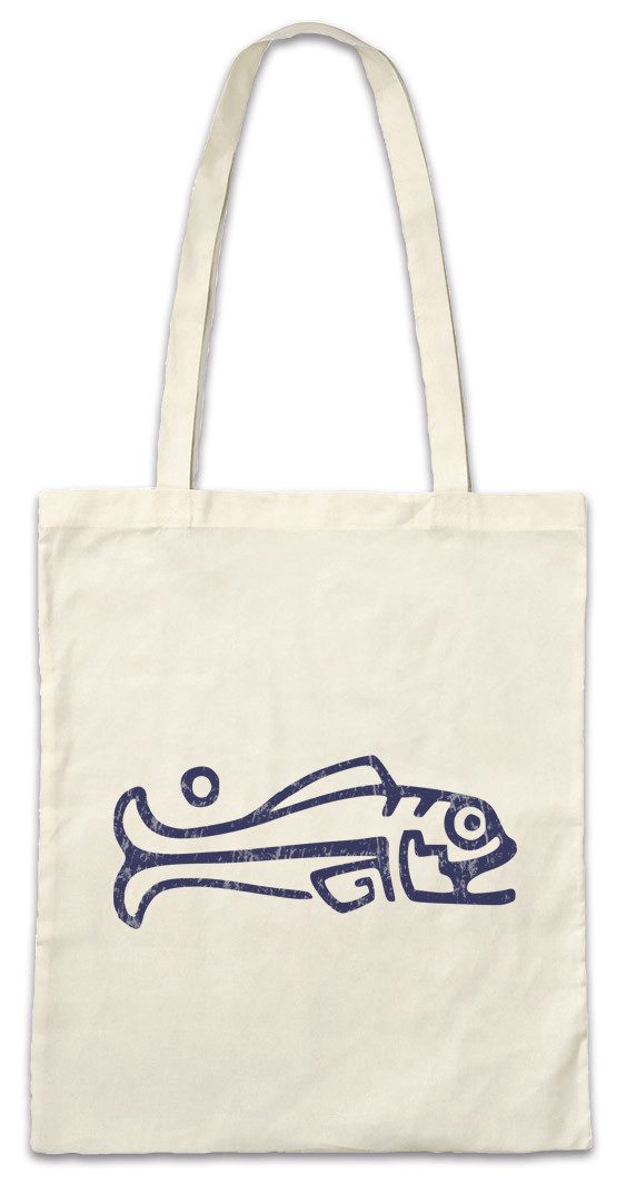 Beuteltasche Inca Fish I Stofftasche Aztecs Azteken Inka Maya Mayans Mayas Tattoo