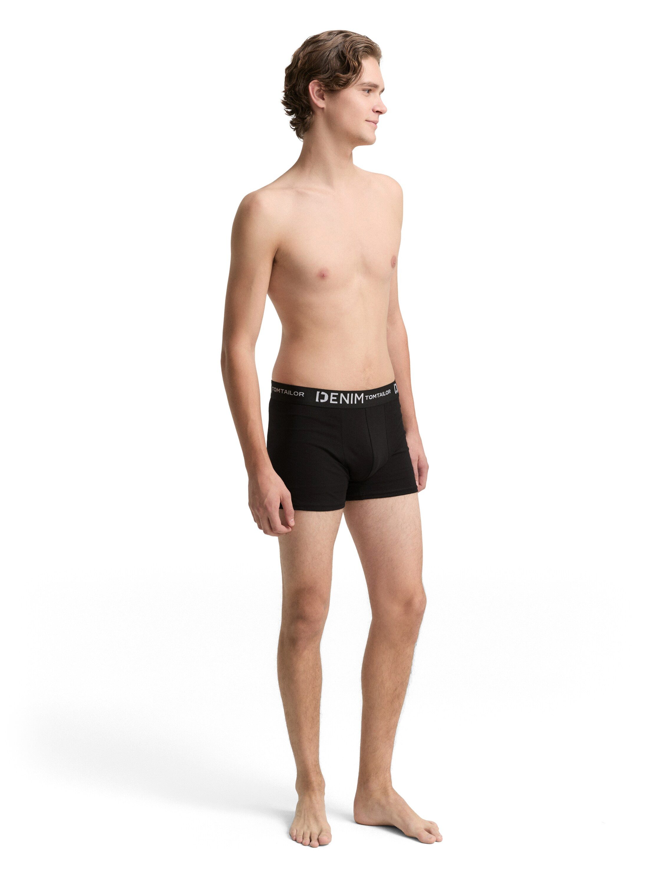 TOM TAILOR Denim Boxershorts (Packung, 3-St) mit Logo-Stretchbund