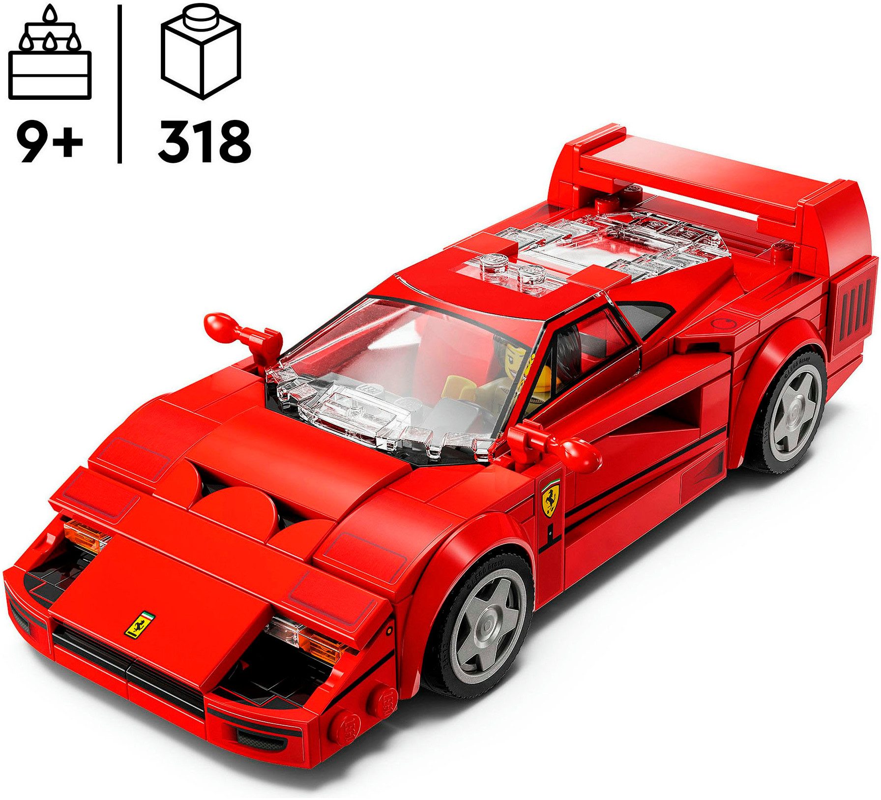 LEGO® Ferrari F40 Supersportwagen (76934), LEGO Speed Champions Konstruktionsspielsteine, (318 St), Made in Europe