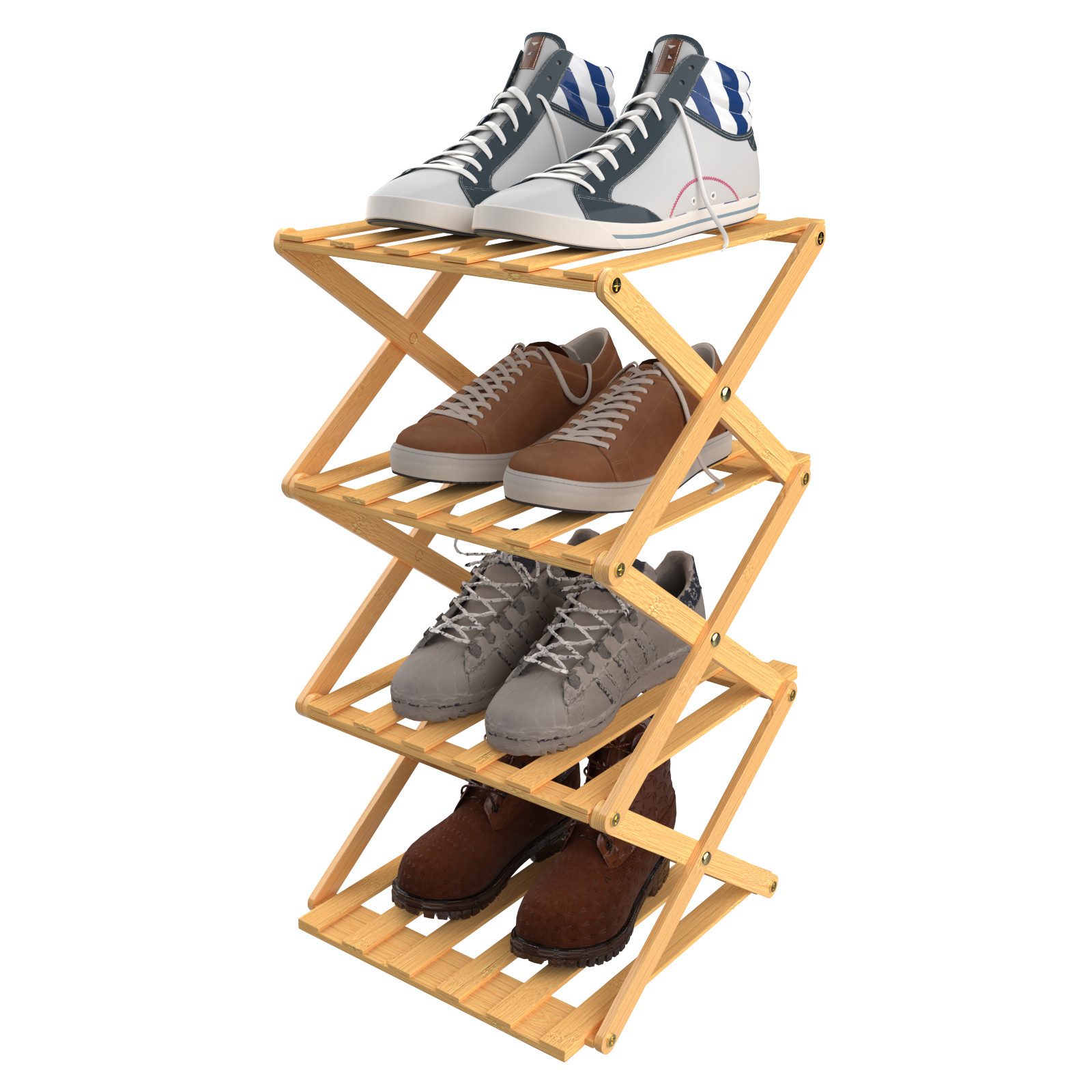 JEOBEST Schuhregal Faltbares Schuhregal aus Bambus günstig online kaufen