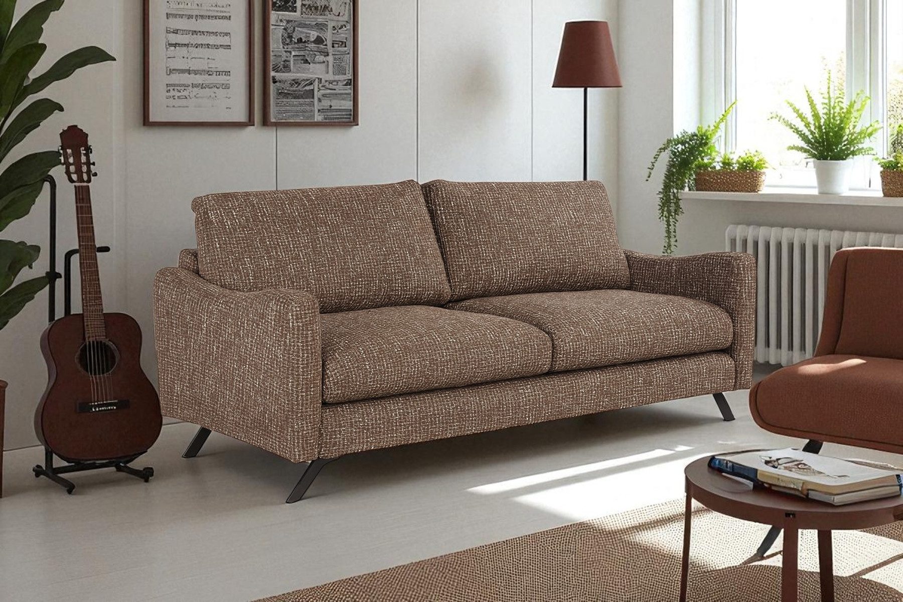 KS Home Concept Schlafsofa CLOUD – 3-Sitzer Sofa, 235x107x98 cm – Braun