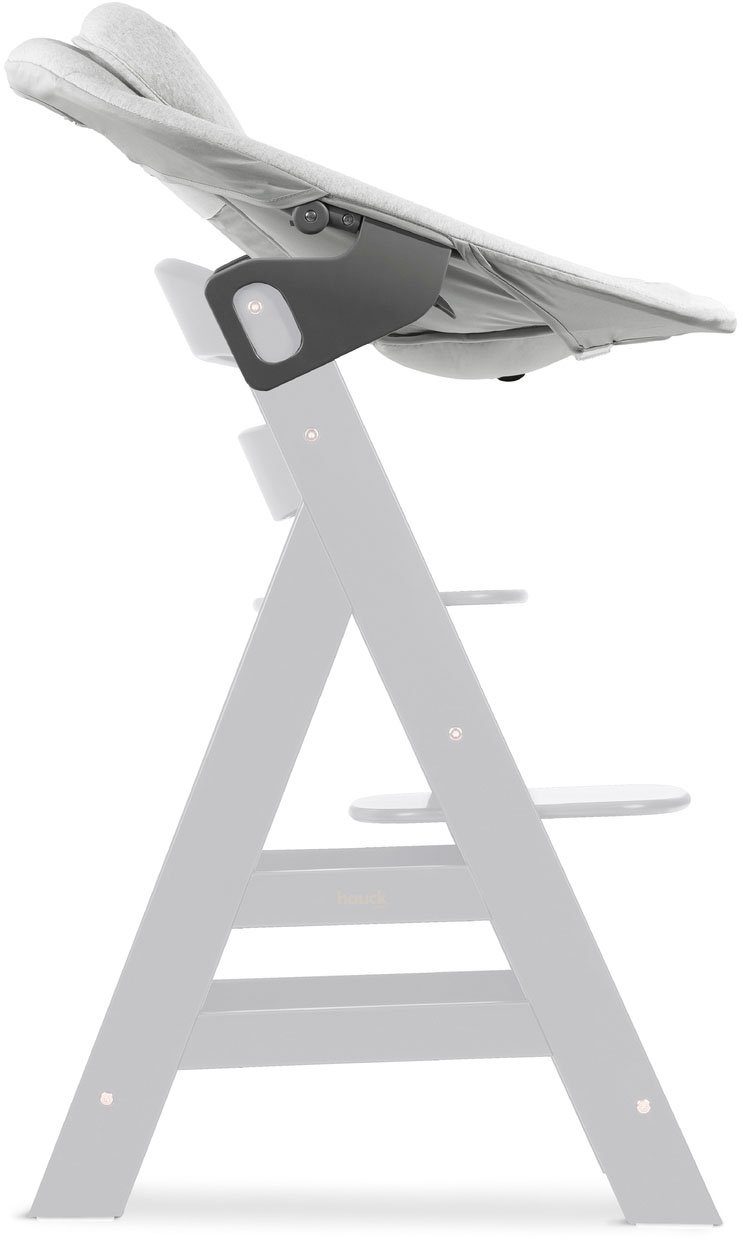 Hauck Alpha Bouncer Premium baby bouncer, Light Grey, for newborns with rocking frame, for Alpha+ and Beta+ highchairs