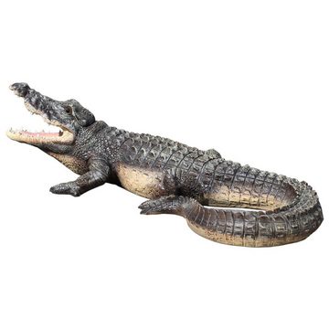 colourliving Tierfigur Krokodil Dekofigur Cord, Handbemaltes Deko Krokodil Gartenfigur (1 St), detailgetreu, realistisch, mit Filzplättchen