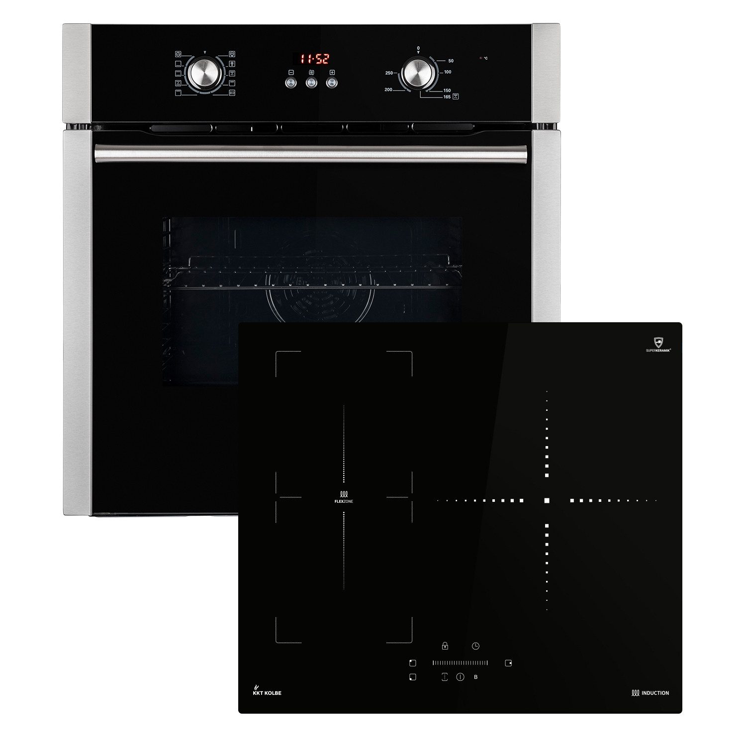 KKT KOLBE Backofen-Set KKT KOLBE Backofen und Induktionskochfeld SET8805IND593SP, Herdset / Einbaubackofen / Kochmulde / Induktion