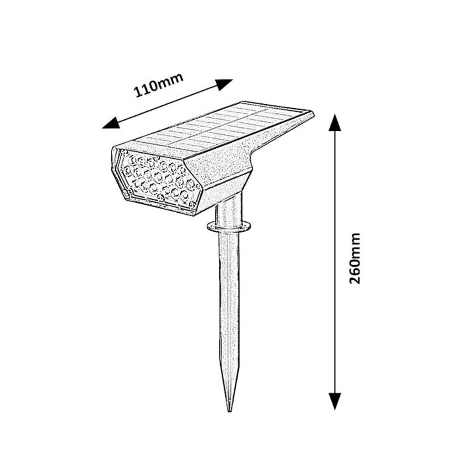 Rabalux LED Solarleuchte Nantes LED-Solar-Gartenlampe, 50 LM, IP65, schwarz