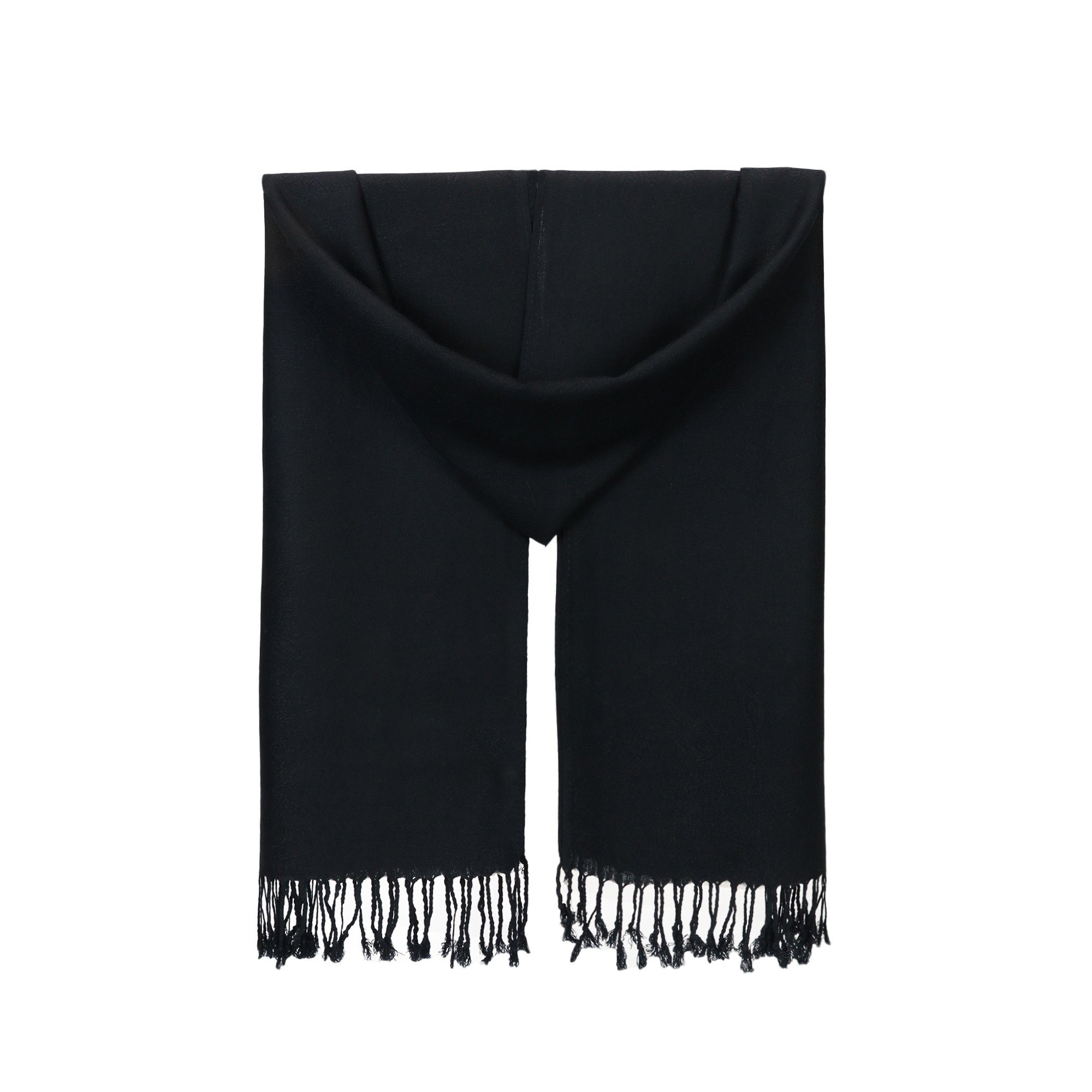 ZEBRO Modeschal Schal, schwarz Fransen