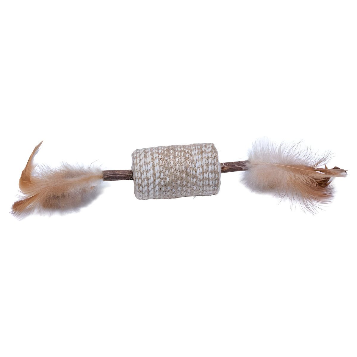 Quapas! Tierkuscheltier Katzenspielzeug Barrel Stick mit Federn