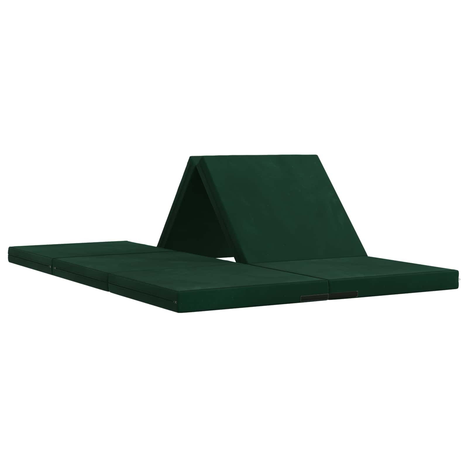 Boxspringmatratze Faltmatratze 140 x 67 x 45 cm Dunkelgrün, vidaXL, 45 cm hoch