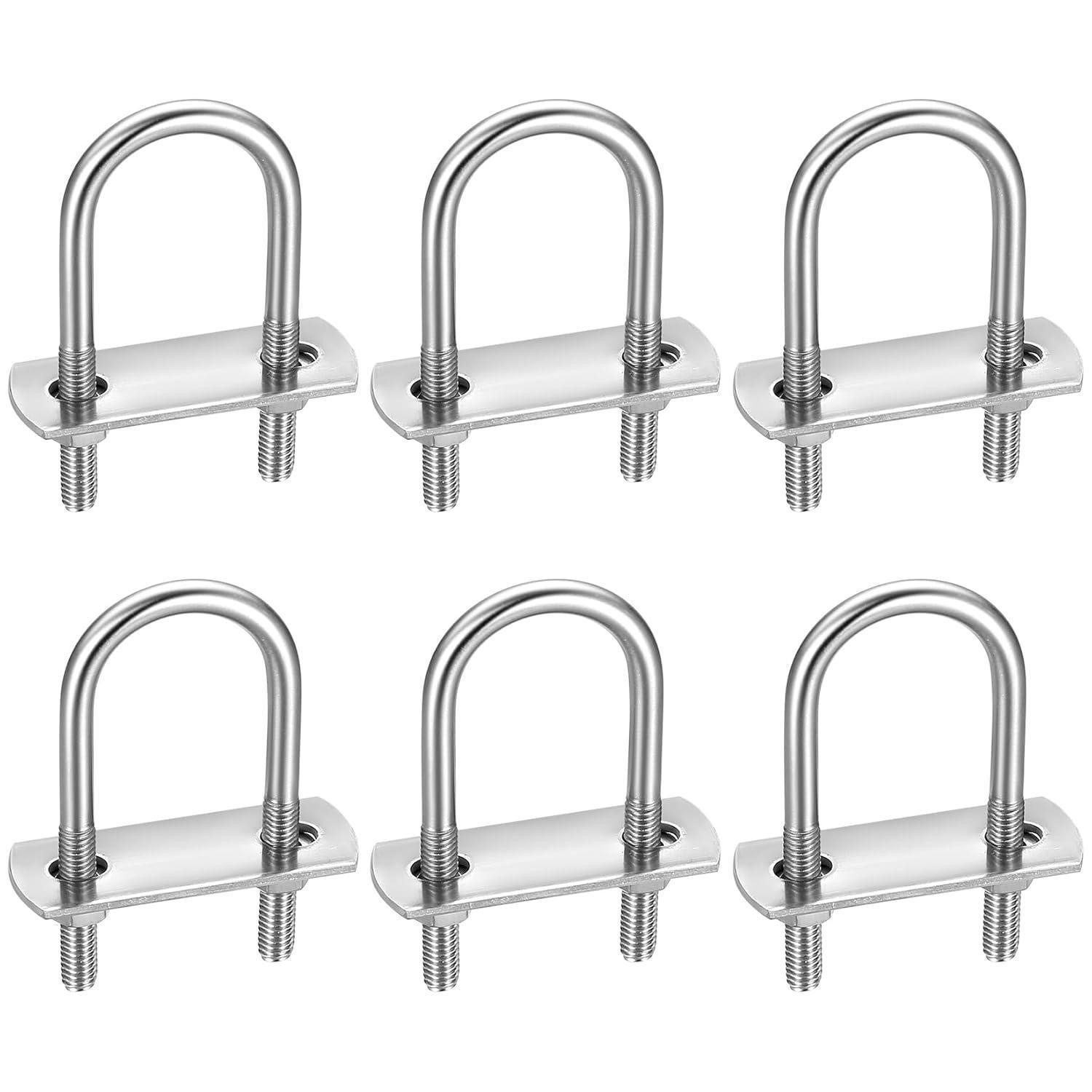 LuxusKollektion Rohrklemme Bügelschrauben 6 Stück M6 304 Edelstahl U Bolzen Abgerundet 70x25mm