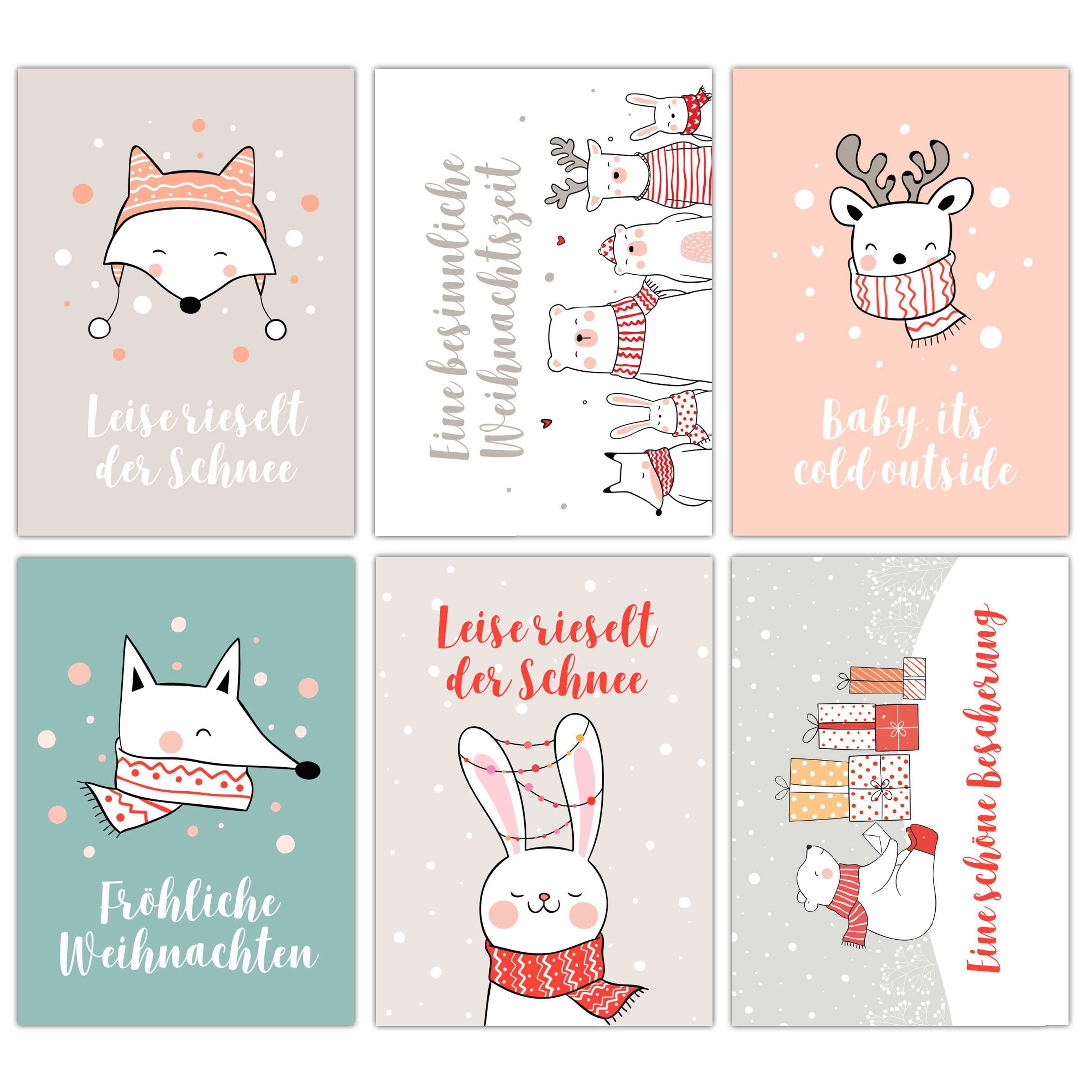 PAPIERDRACHEN Weihnachtskarte Weihnachtskartenset liebevoll