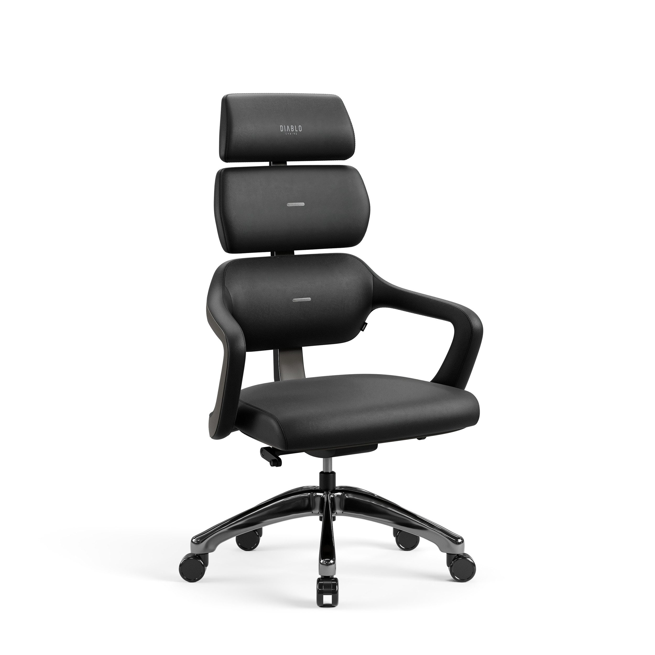 DIABLO CHAIRS Chefsessel V-Modular Öko-Leder ergonomisch Aluminiumbase 136kg (Modulare Rückenlehne, 4-Punkt-Verstellung, Öko-Leder, Wippmodus), Modulare Rückenlehne Kopfstütze Wippmechanik 4-Punkt