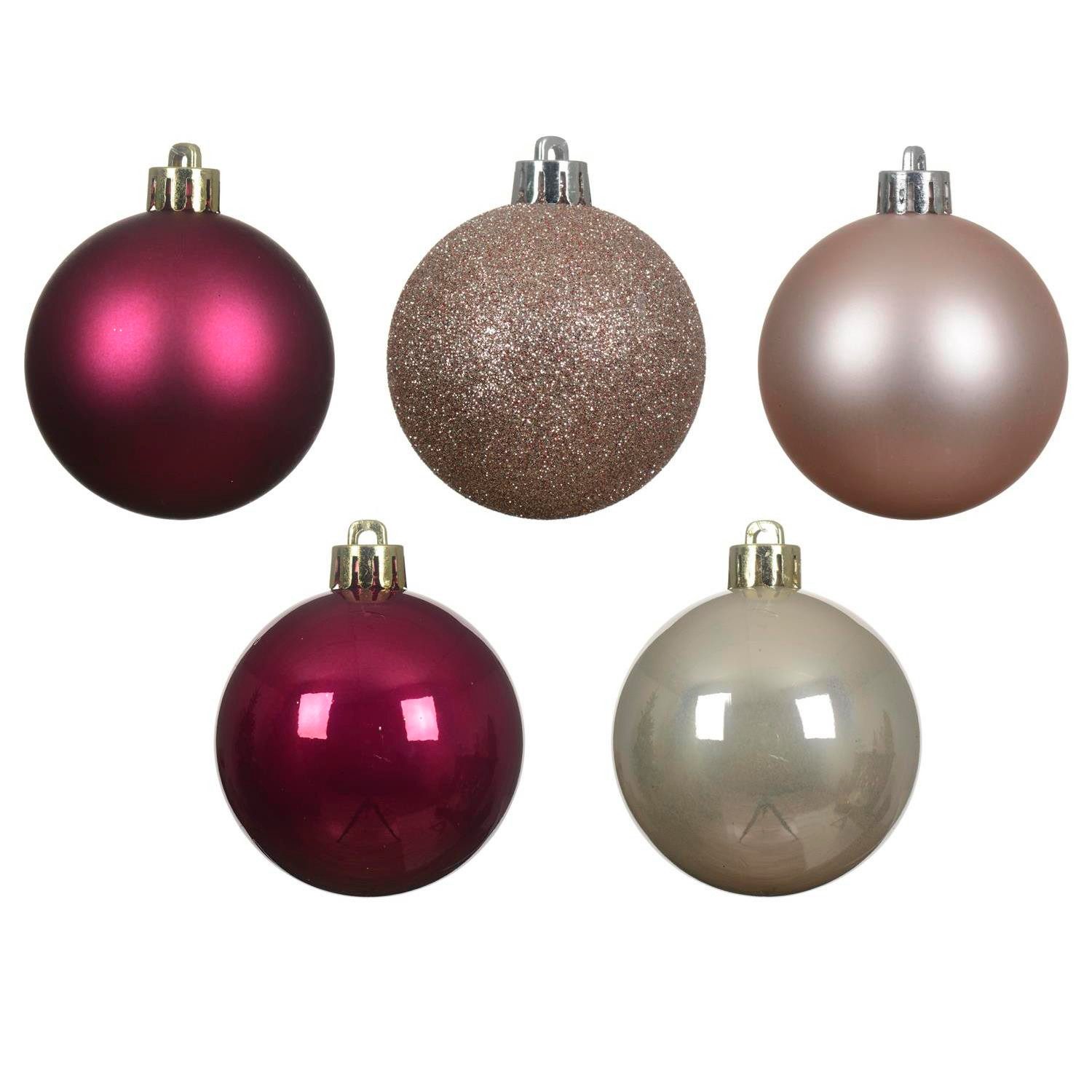 MARELIDA Weihnachtsbaumkugel Weihnachtskugeln Christbaumkugeln bruchfest 6cm pink rosa 30 Stück (30 St)