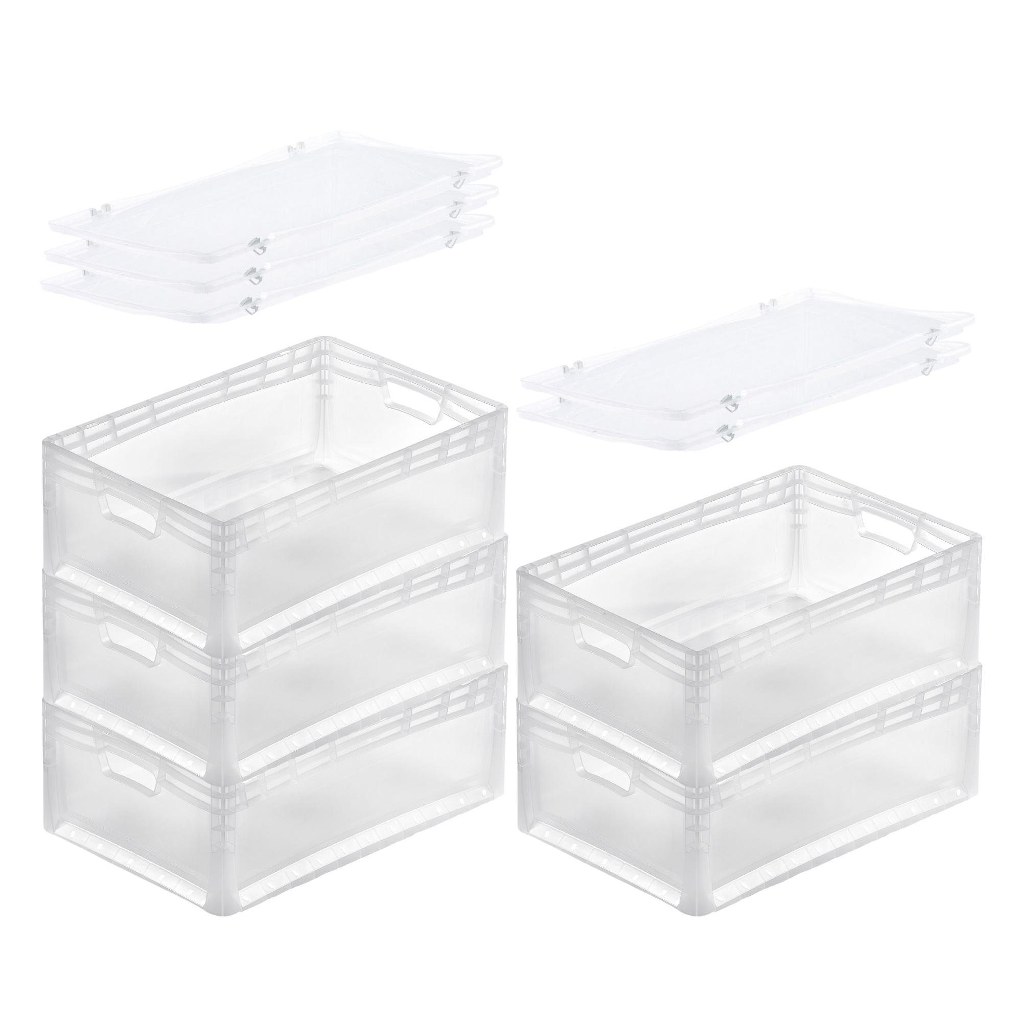 Stapelbox Transparenter Eurobehälter LightLine + Auflagedeckel