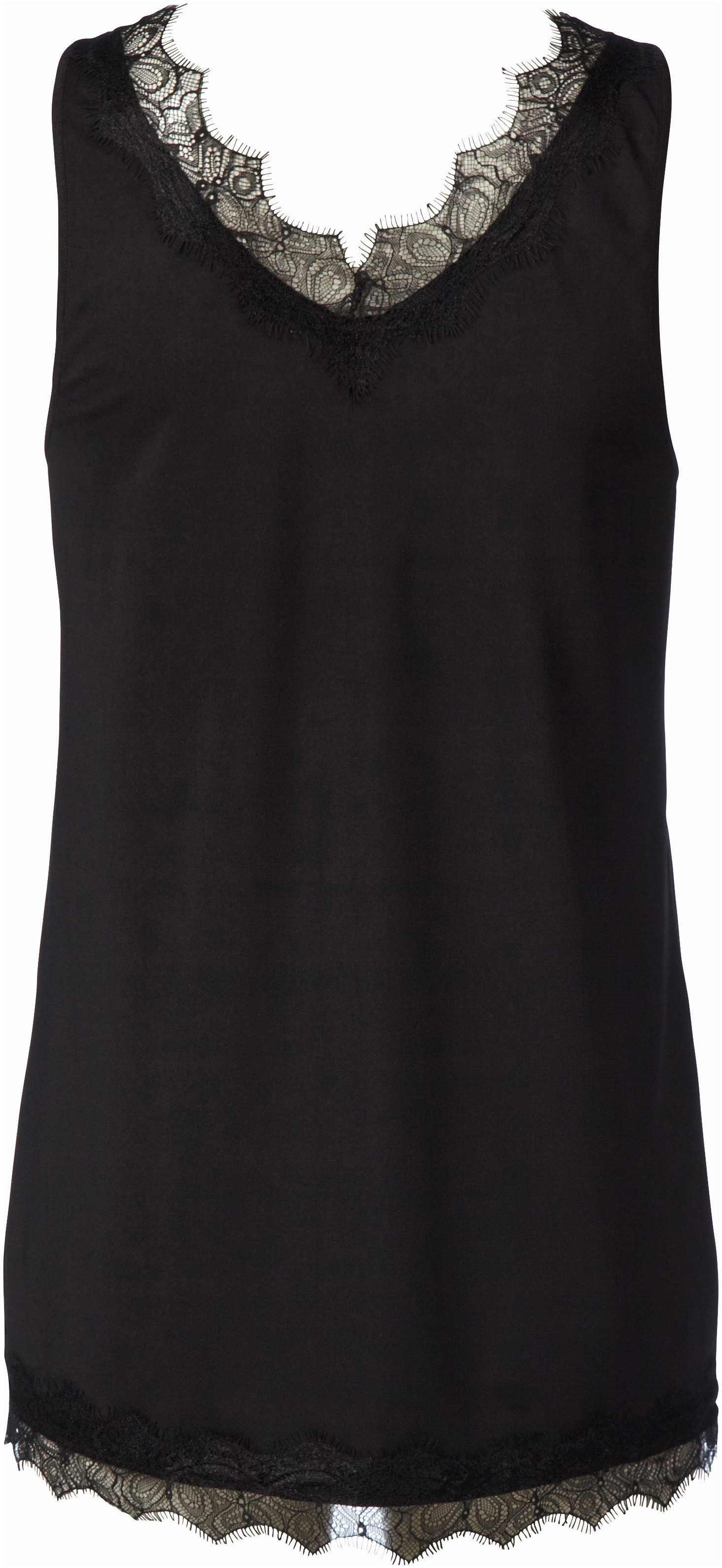 rosemunde Unterziehshirt Billie Tank Top Vintage-Spitzenbesatz an V- Aussch günstig online kaufen