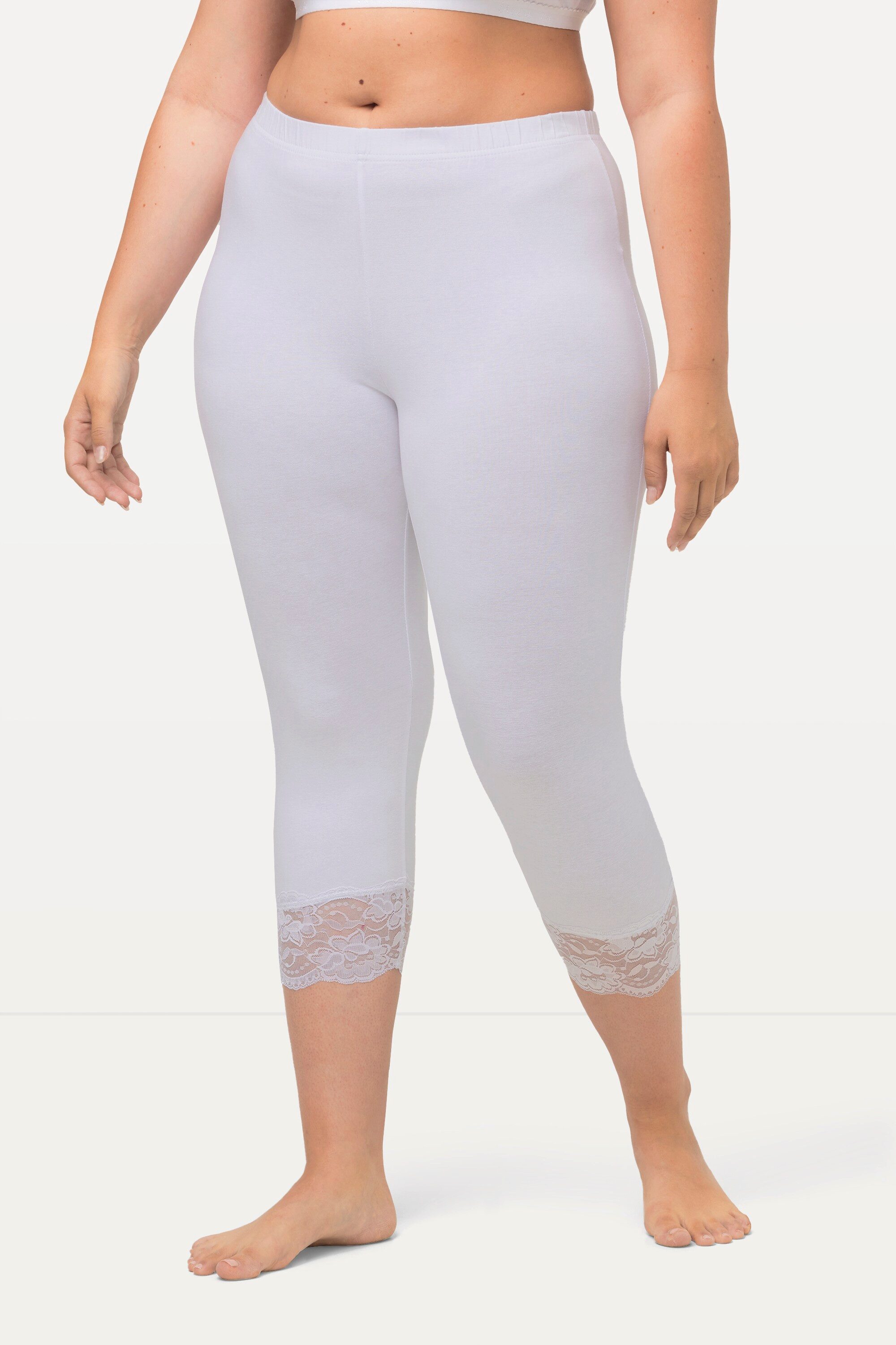 Ulla Popken Caprihose Capri elastischer Spitzensaum bis Gr. 66/68 günstig online kaufen