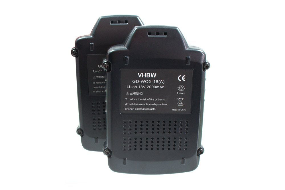 vhbw passend für Worx WX390.1, WX523.9, WX390.9, WX502, WX502.1, WX529, Akku 2000 mAh