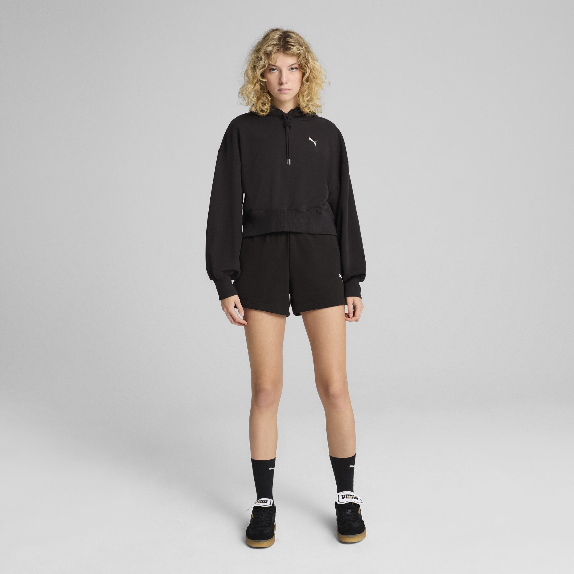 PUMA Hoodie WARDROBE ESS Kurzer Relaxed Fit Hoodie Damen günstig online kaufen