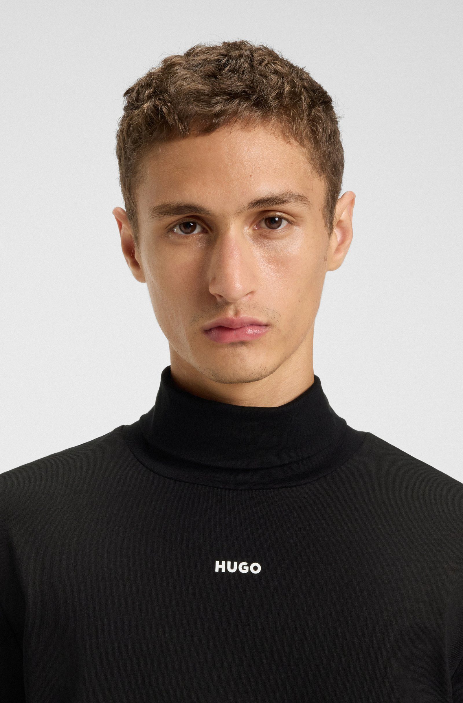 HUGO Strickpullover Daporollo mit Logo (1-tlg)