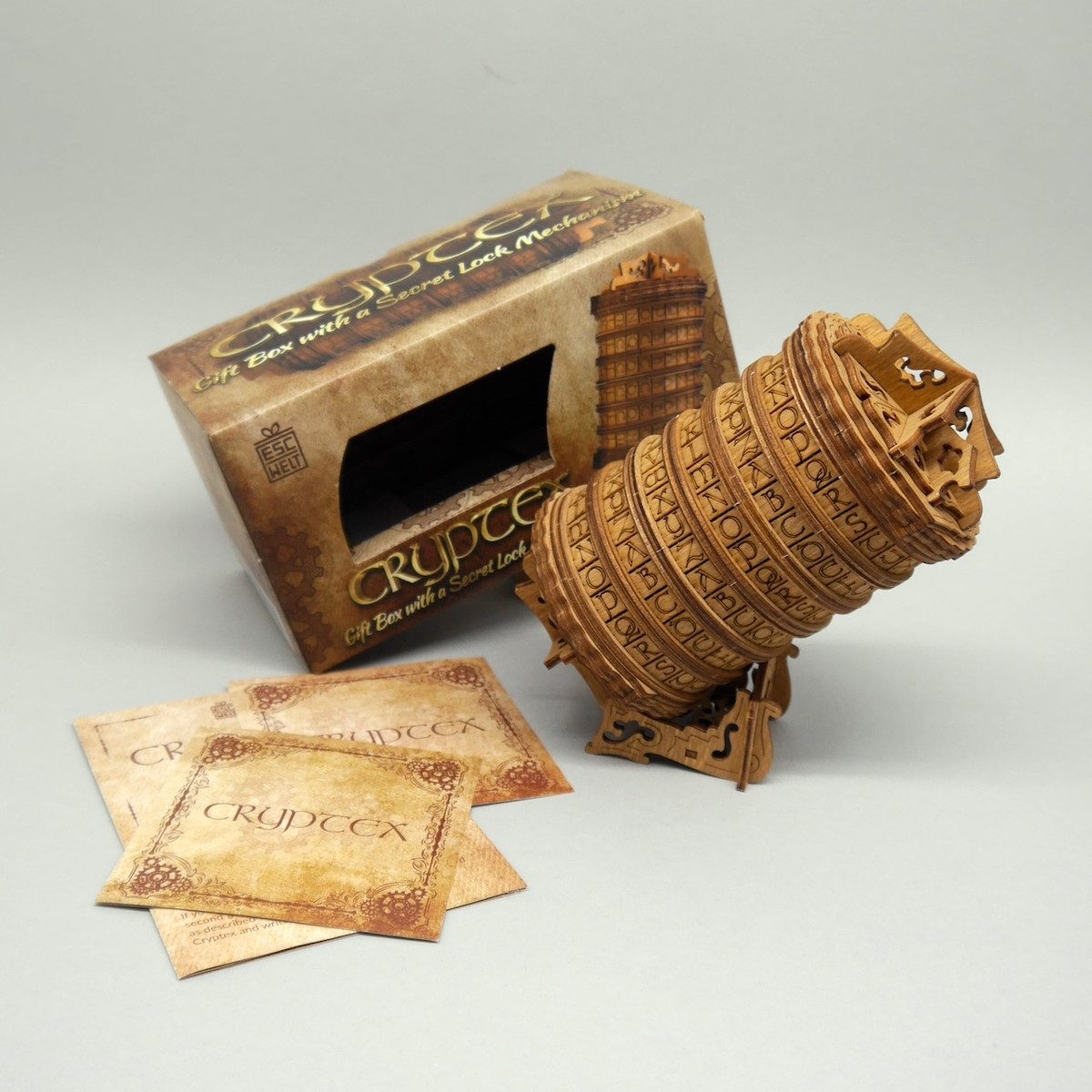 ESC, Escape Welt Spiel CRYPTEX - dein Puzzle, dein Geschenk, dein Code, Knobelspiel, Geldgeschenkbox
