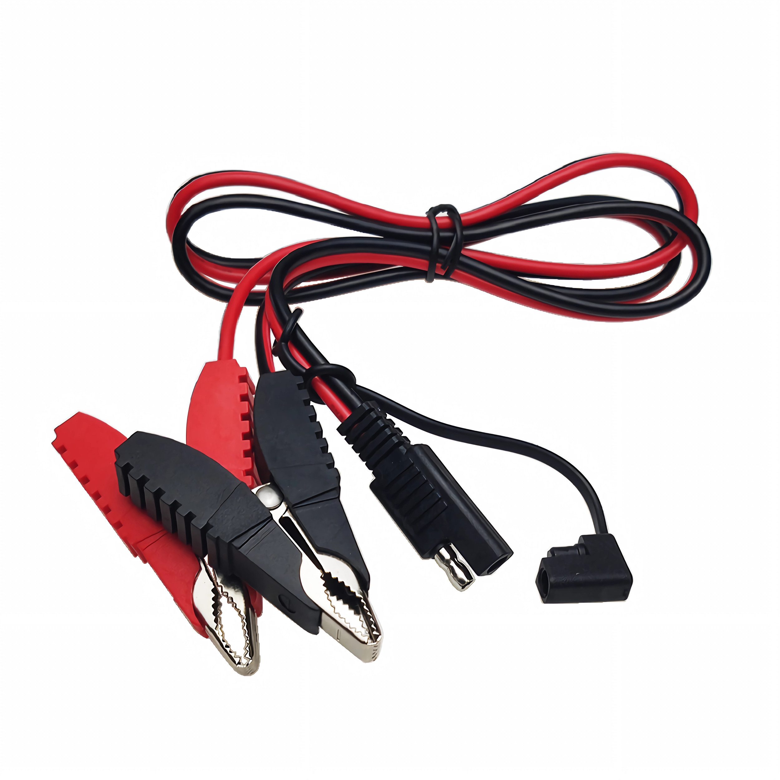 Bolwins L56 Batterie Ladekabel mit Klemmen auf SAE Verlängerungskabel 12V 1m Starthilfekabel, SAE-72 Stecker mit Batterieklemmen, SAE-72 Buchse (100 cm), spritzwassergeschützt, robuste Klemmen, einfache Montage