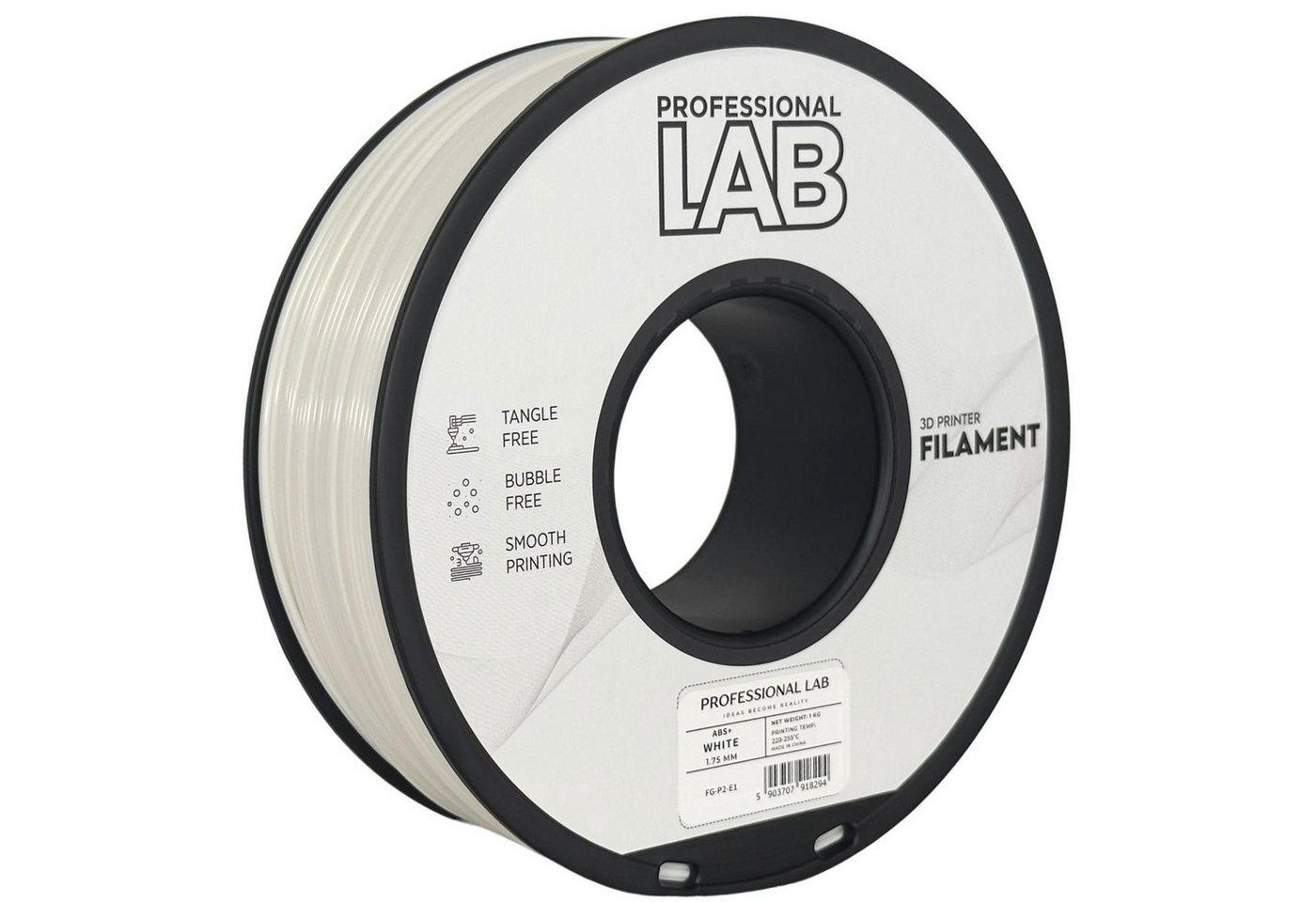 Prof. Lab Filament Hochwertiges ABS+ 1KG 1,75mm Filament Einfachere Druckbarkeit