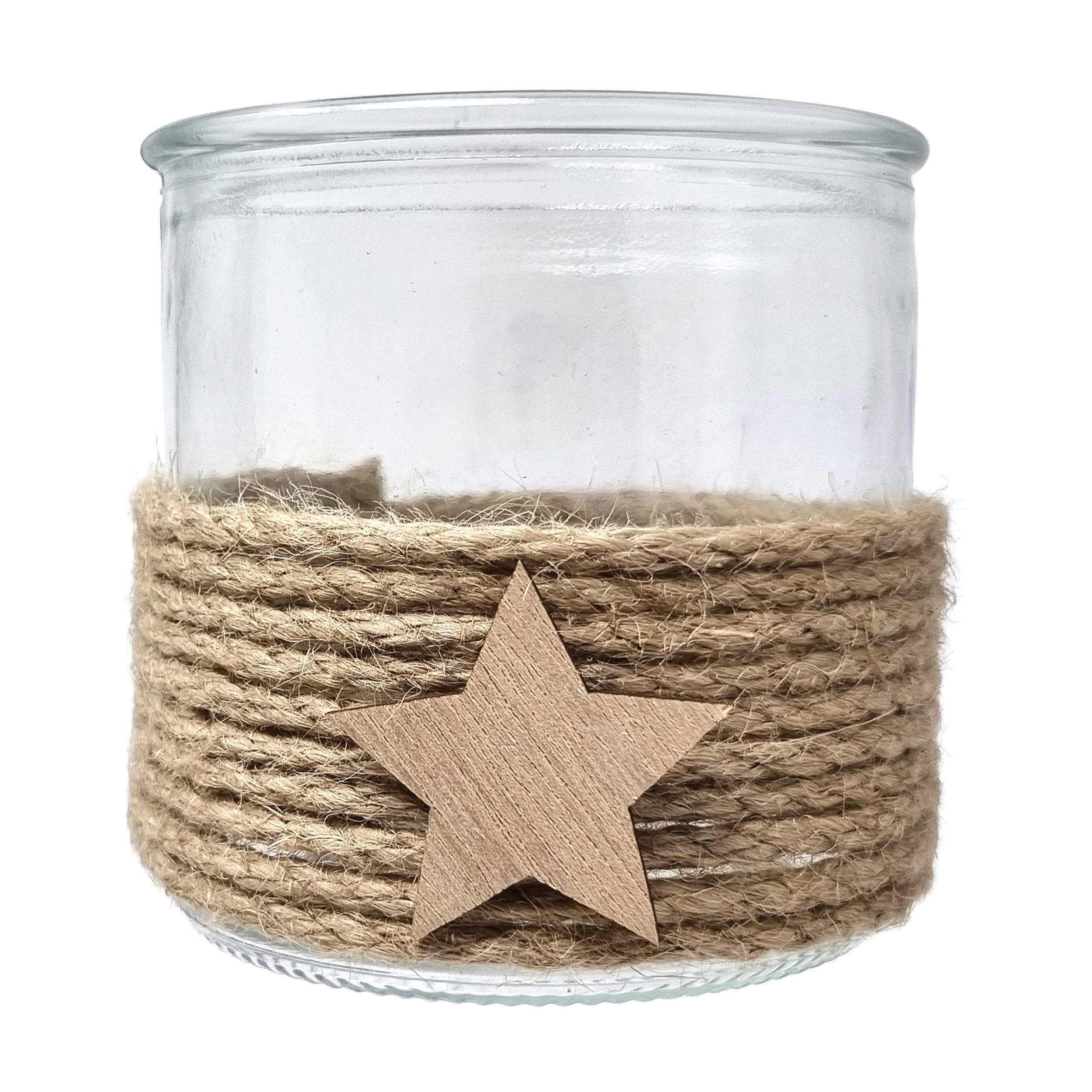 B&S Windlicht Windlichter / 10 x Ø 9,5 cm / Transparent / Glas / Stern (1 St)