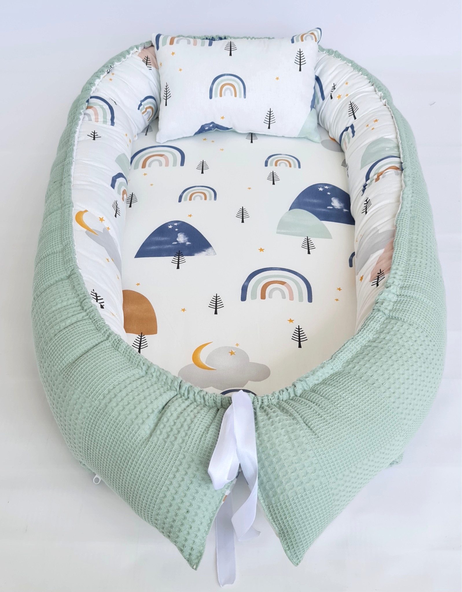 Baby Fancyroom Bettnestchen Babynest mit XL Liegefläche dicke Matratze 100% Baumwolle Babynestchen, (Babycocoon Reisebett Nestchen Kuschelnest, Neugeborene Erstausstattung), XL Liegefläche