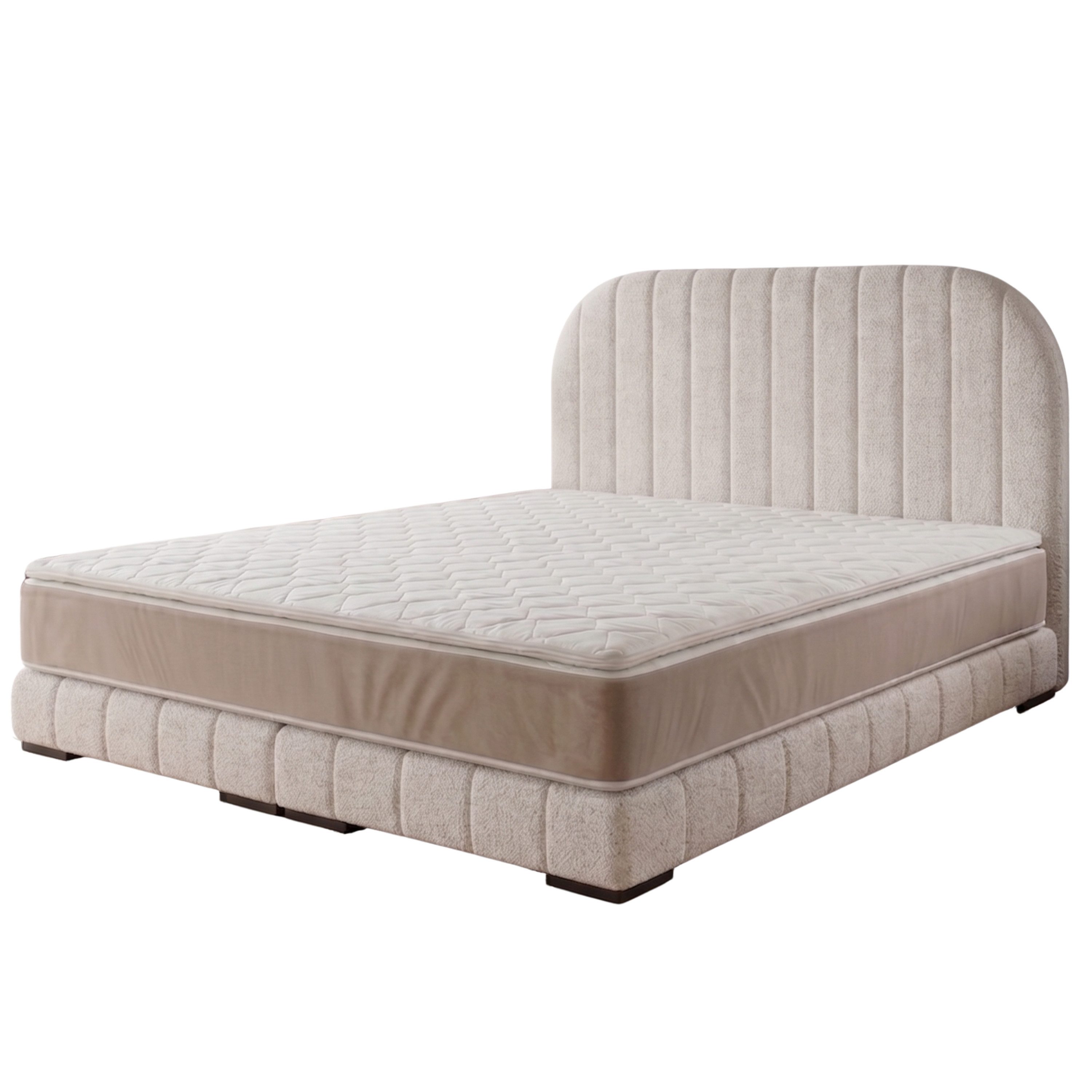 A&J MöbelLand GmbH Polsterbett Polsterbett LEON als Bettgestell mit Kopfteil (Länge: 209 cm, Höhe Kopfteil: 110 cm, 4 Kopfteil-Varianten, 7 Größen zur Auswahl, Modernes Design, TOP ANGEBOT!, Inklusive Bettgestell), Komplettgestell-Set