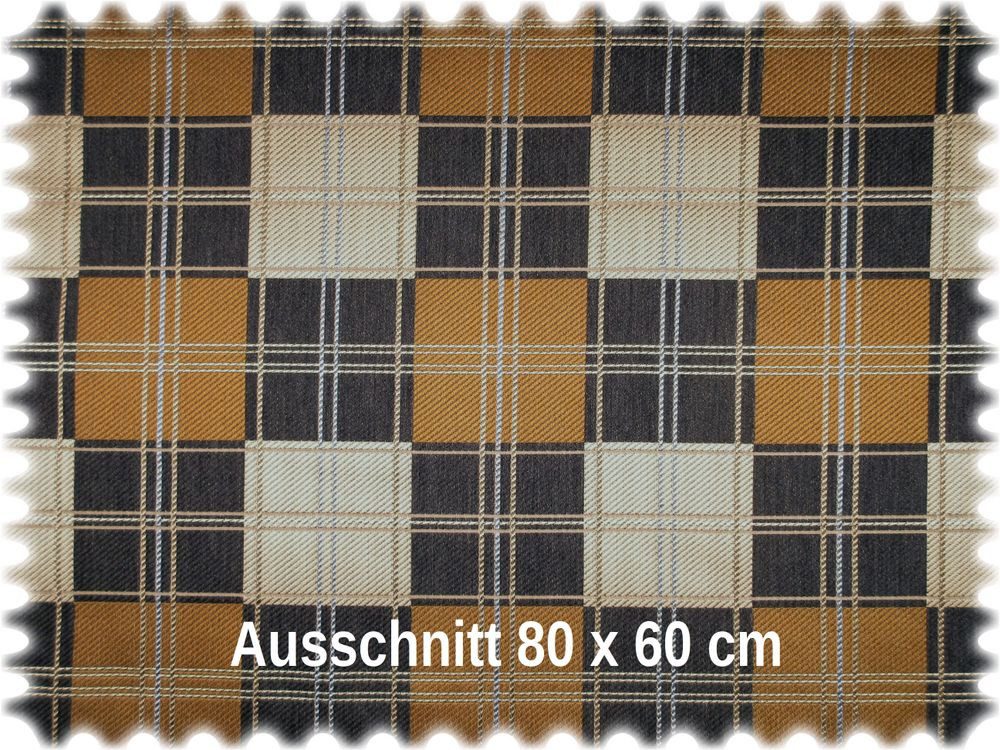 Heiro Stoff AKTION Jacquard Möbelstoff Alexis Schwarz / Beige / Braun, Meterware - Breite:140 cm
