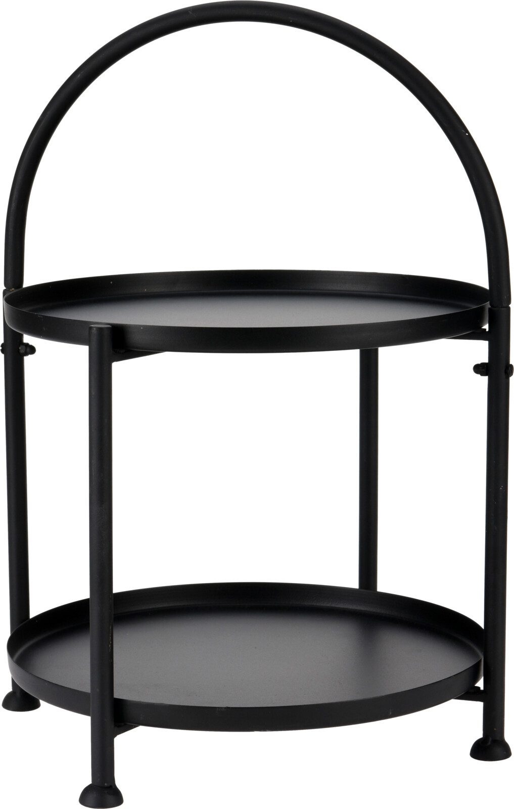 matrasa Beistelltisch DOPPIO Rund - mit 2 Etagen - Scandi Schwarz Metall Ø34x 45cm