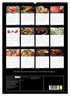 CALVENDO Wandkalender Delicious! Gourmet Food Calendar / UK-Version / Organizer (Premium-Calendar 2023 DIN A2 Portrait)