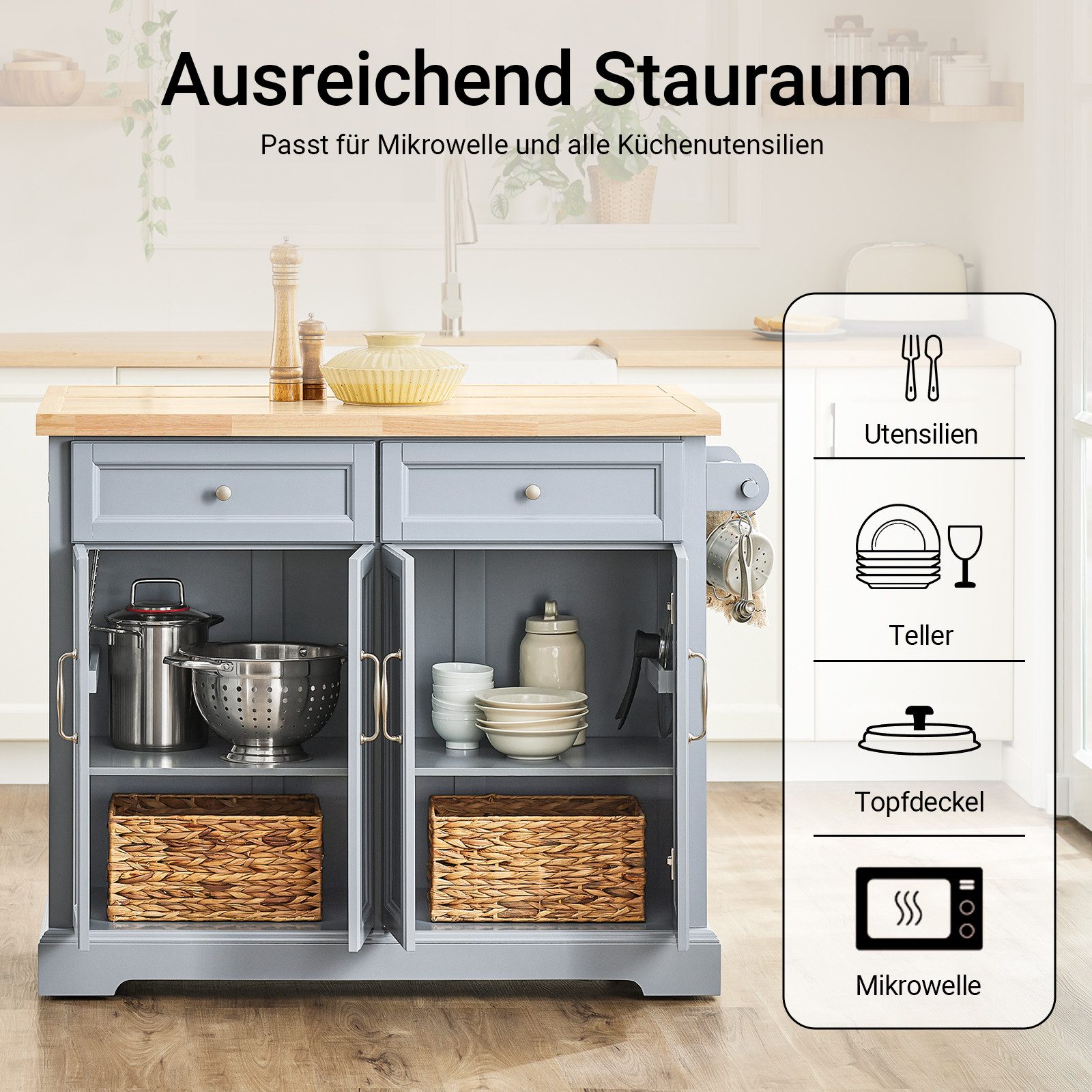 SoBuy Küchenwagen FKW71, Küchenwagen auf Rollen Rollwagen Barwagen für Küch günstig online kaufen